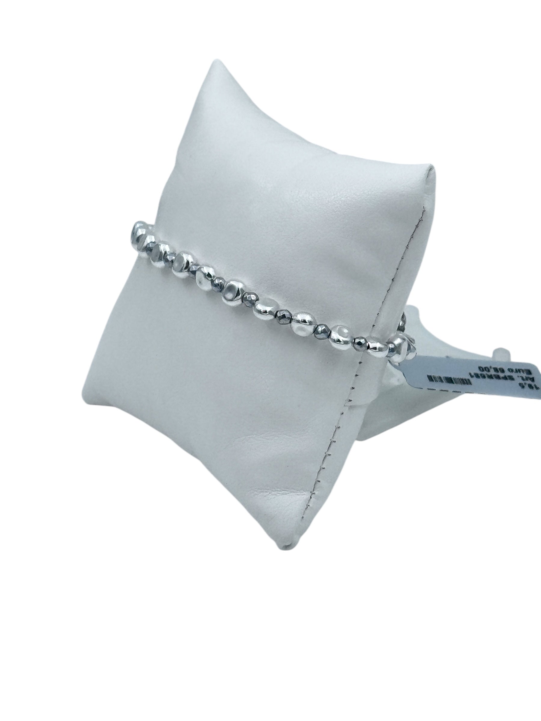 Bracciale Spadarella in argento con pietre, ematite chiara (grigio perlato chiaro) - SPBR681