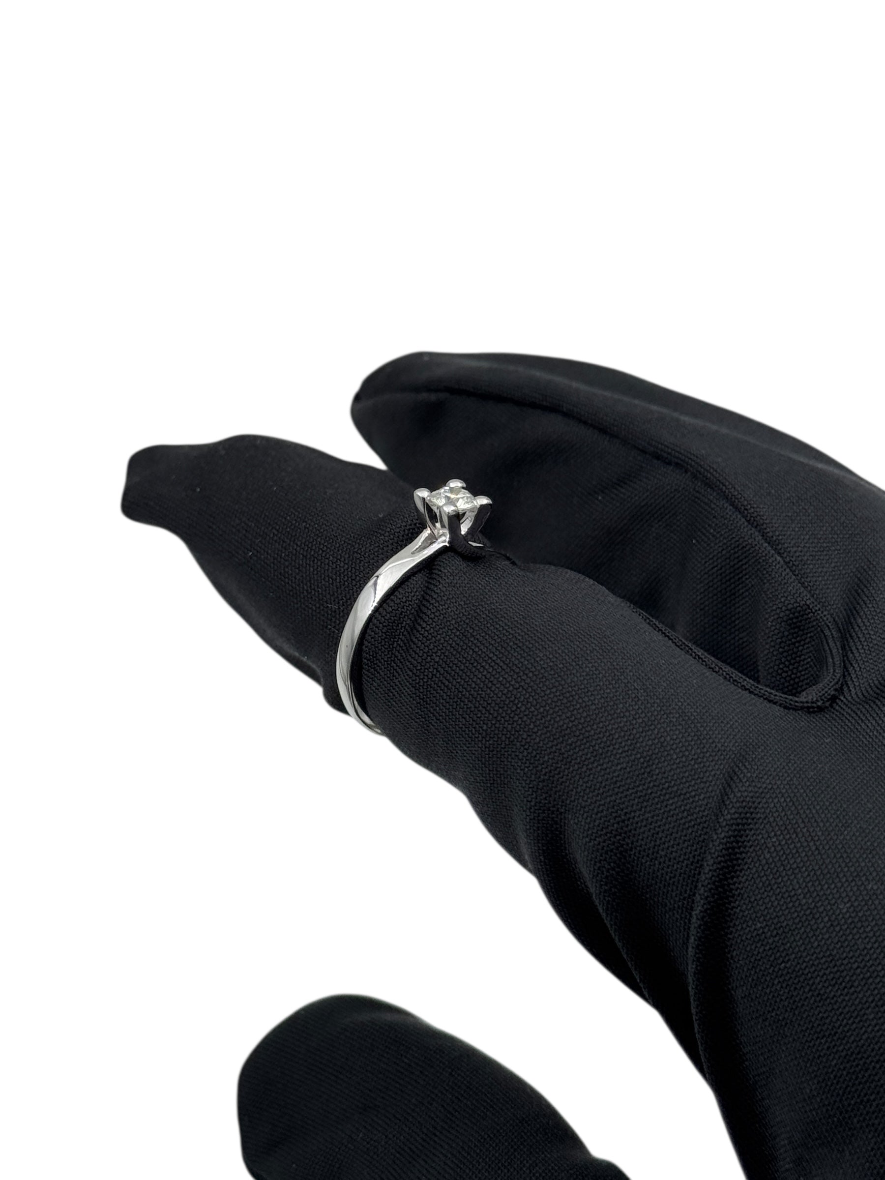 Anello solitario Giorgio Visconti in oro bianco 18KT e diamante centrale, 0.24ct - AB15554E