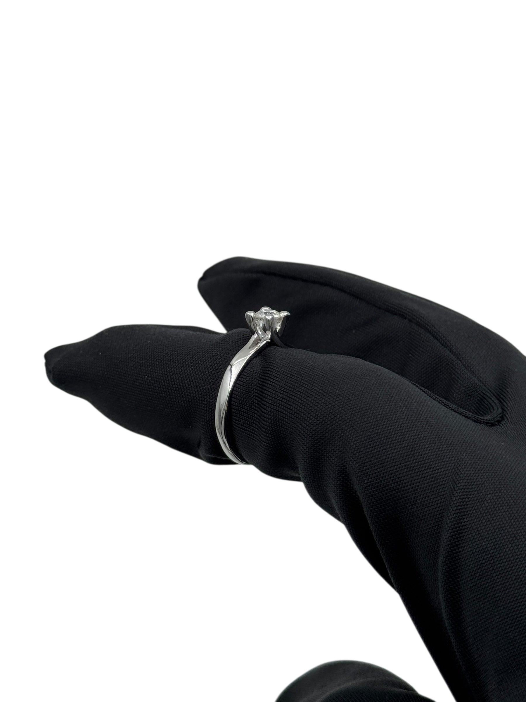 Anello solitario Giorgio Visconti in oro bianco 18KT e diamante centrale, 0.24ct - AB15554E
