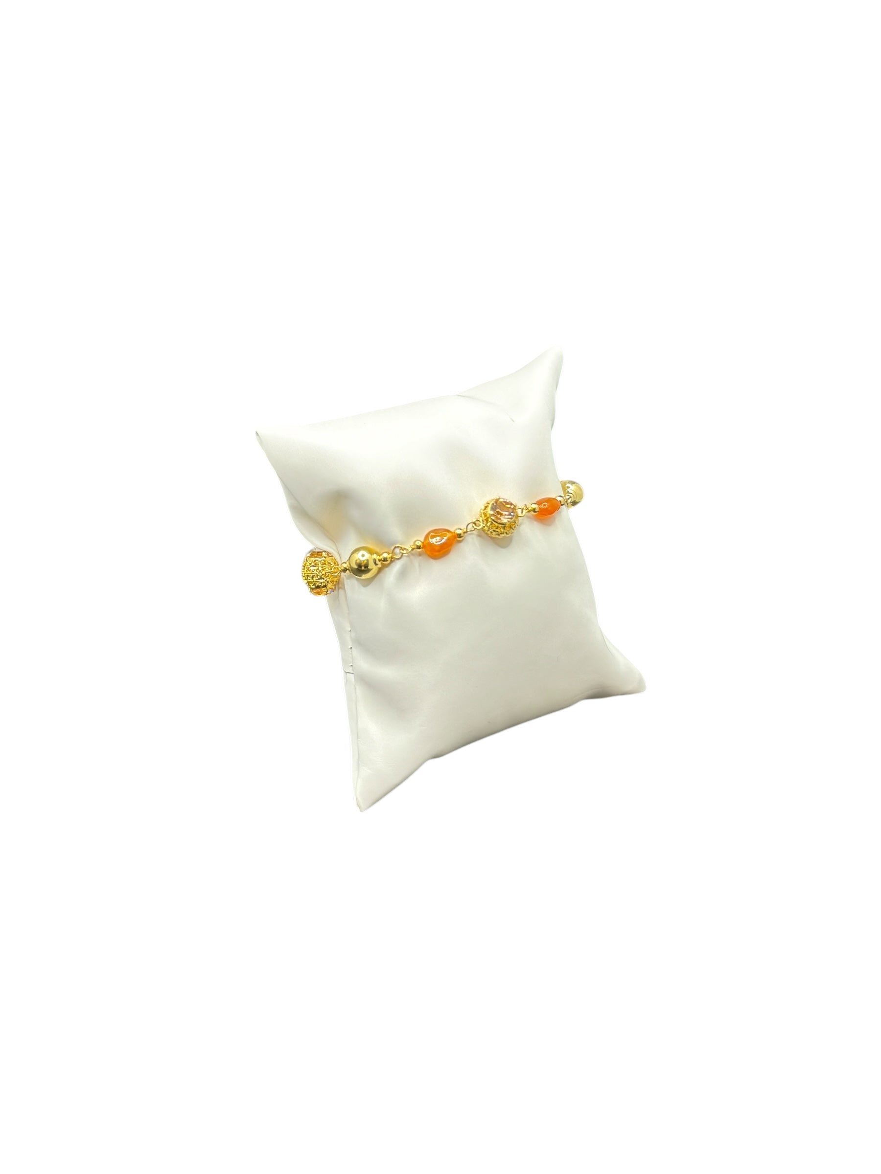 Armband aus vergoldeter Bronze mit orangefarbenen Steinen - DIAMONDS BR 003