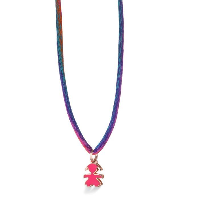 MINI - BABY-ANHÄNGER AUS ROSÉGOLD UND PINKEM EMAILLE - LBB055-FUX