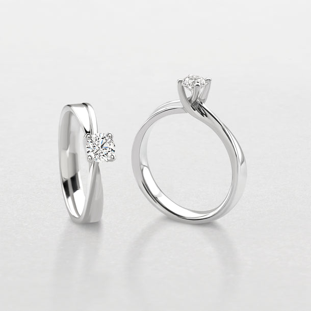 Solitärring aus 18 Karat Weißgold mit 0,30 Karat Diamant – AB16294C