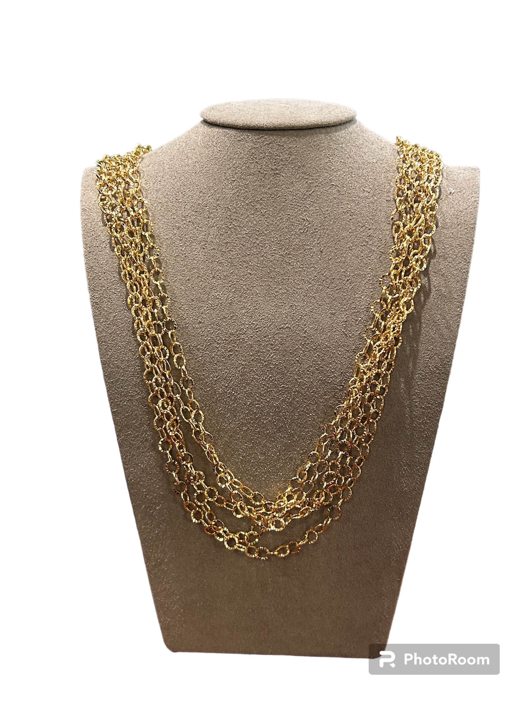 80 cm lange, vergoldete, bronzefarbene, mehrreihige Rolo-Gliederkette – USA CL 204