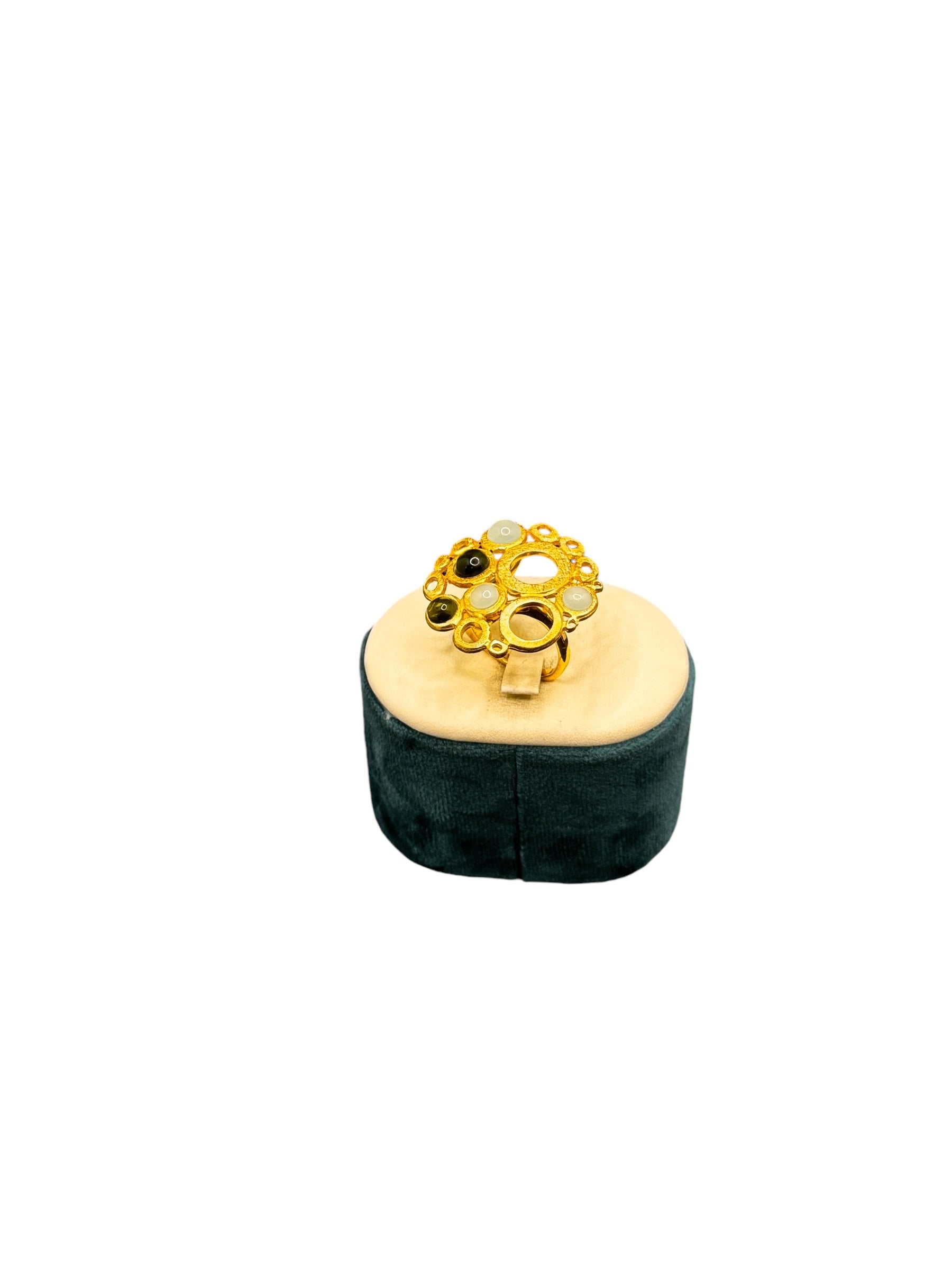 Labriola-Ring aus vergoldetem Silber und grünem Peridotquarz – AG1123BS