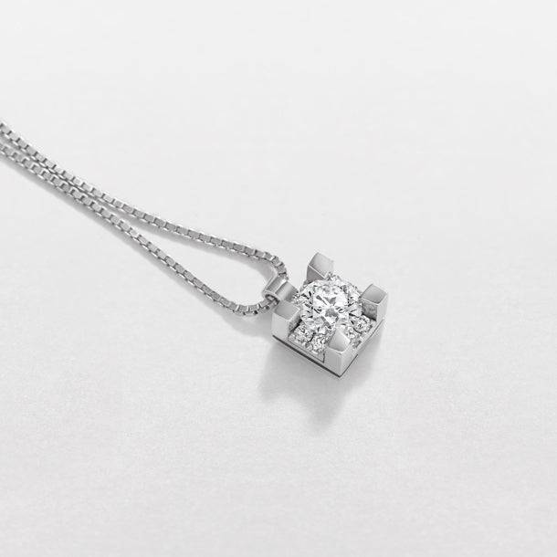 Weißgold-Halskette mit Diamanten, 0,19 ct – GB39401C/0.19