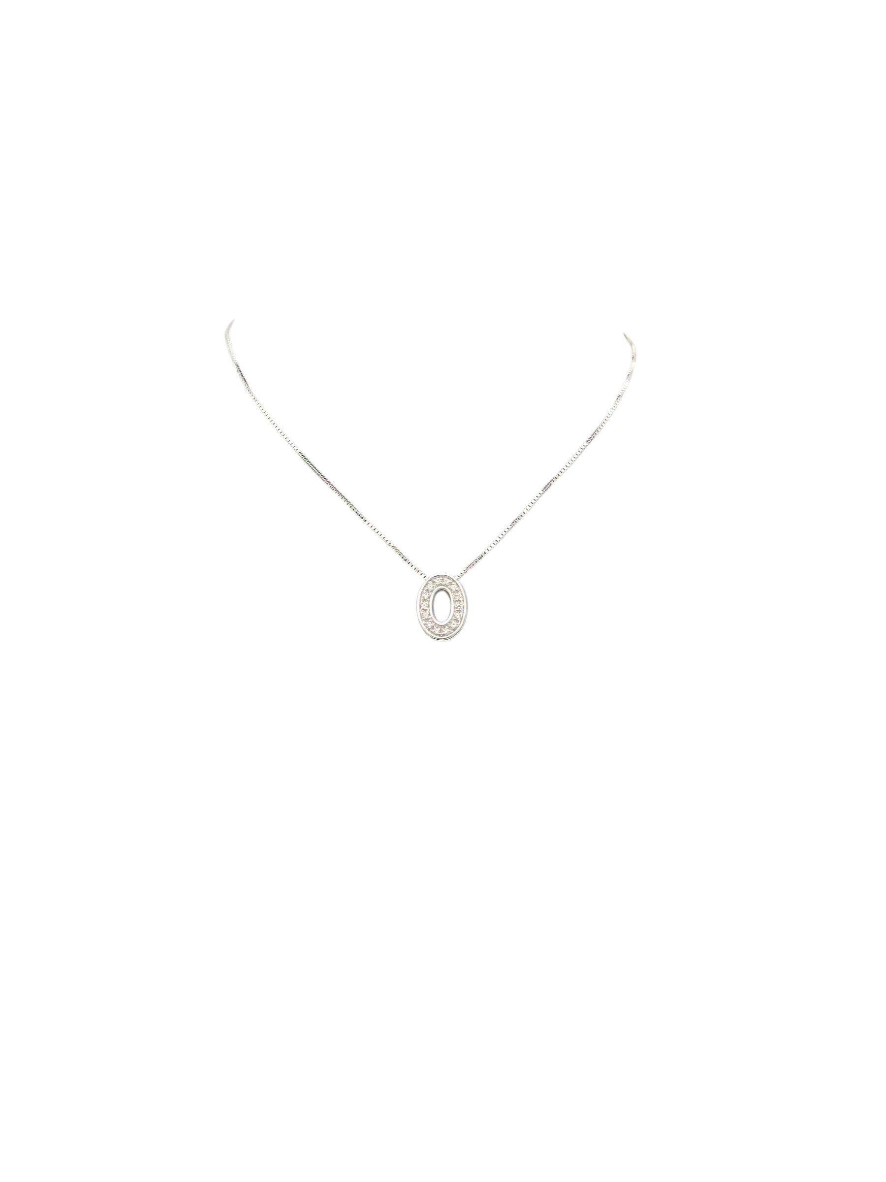 Girocollo Damiani in oro bianco 18kt e diamanti con pendente ovale - DDB32858