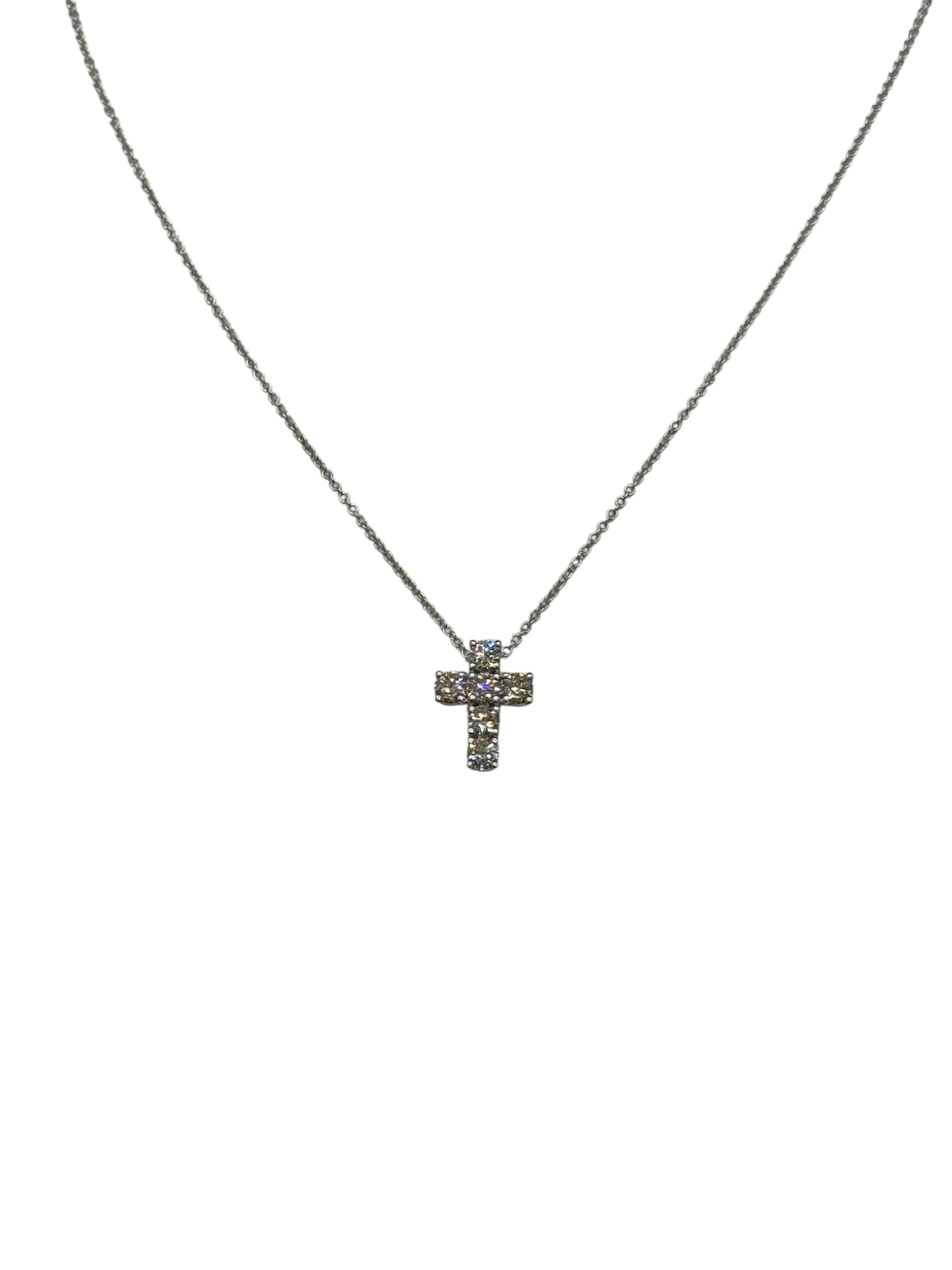 Weißgoldkette mit Diamantkreuzanhänger, 0,68 ct – 163OC01DW