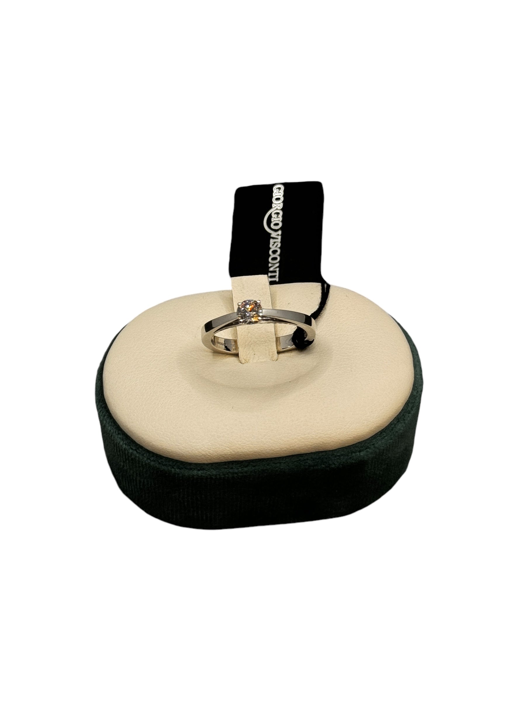 Solitärring aus Weißgold mit 0,41 ct Diamant – AB16606F
