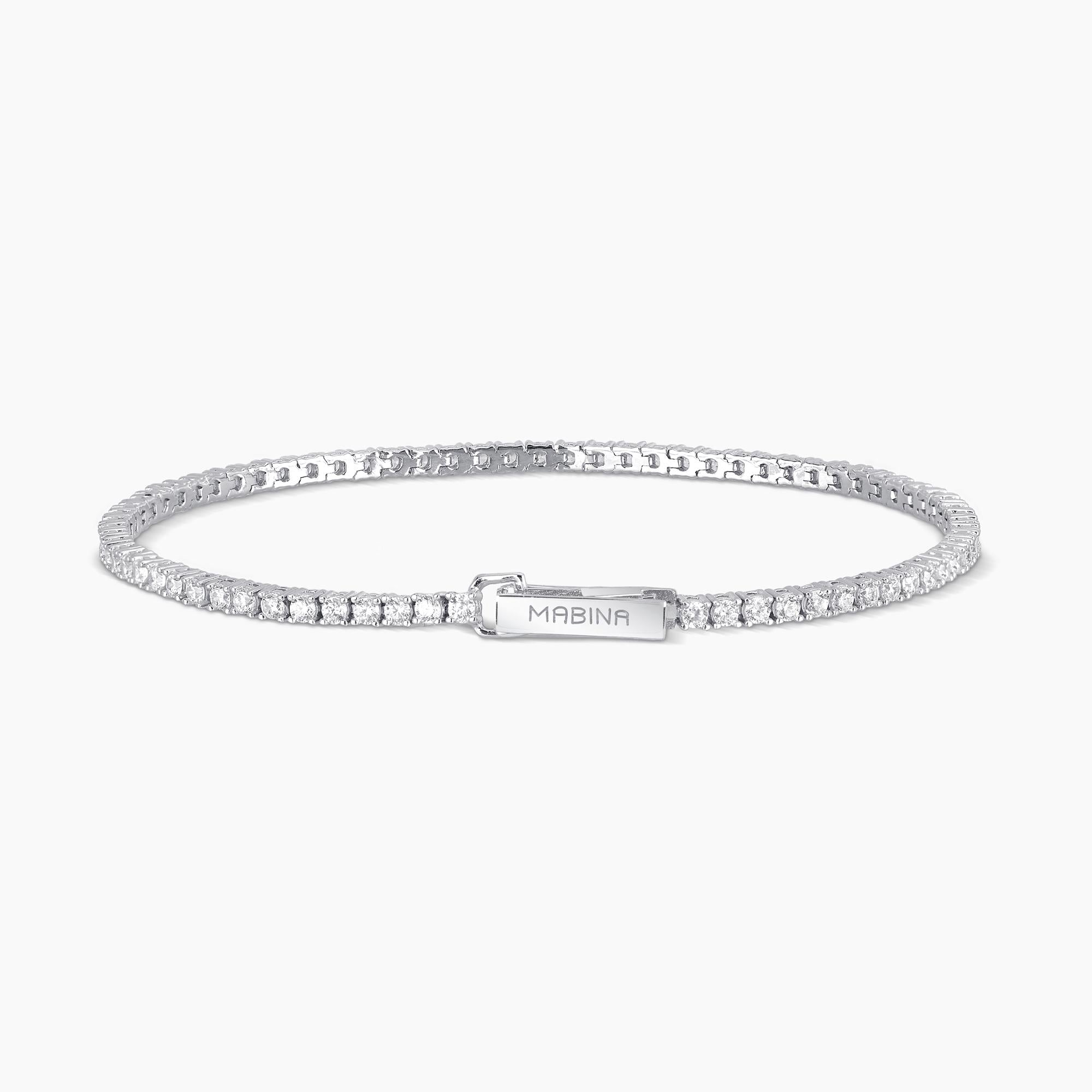 Mabina Donna - Tennisarmband mit kleinen weißen Zirkonia TENNIS CLUB - 533355-M