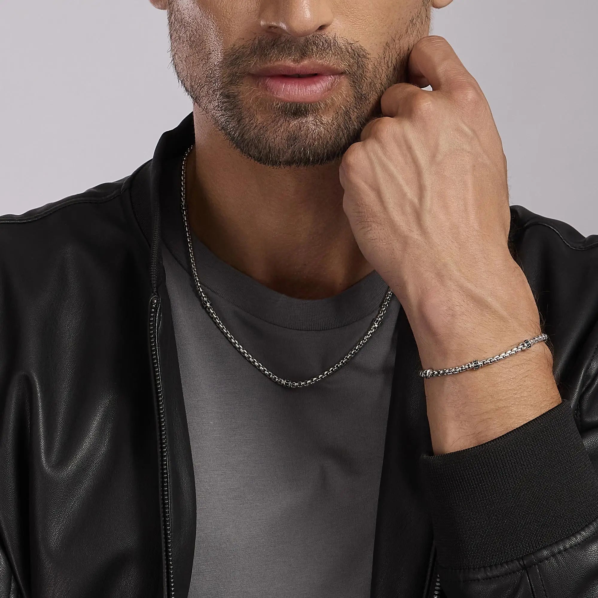 Mabina Uomo - MONTECARLO Armband mit schwarzen Einsätzen - 533626