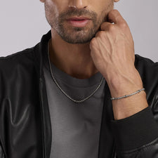 Mabina Uomo - MONTECARLO Bracelet with Black Inserts - 533626