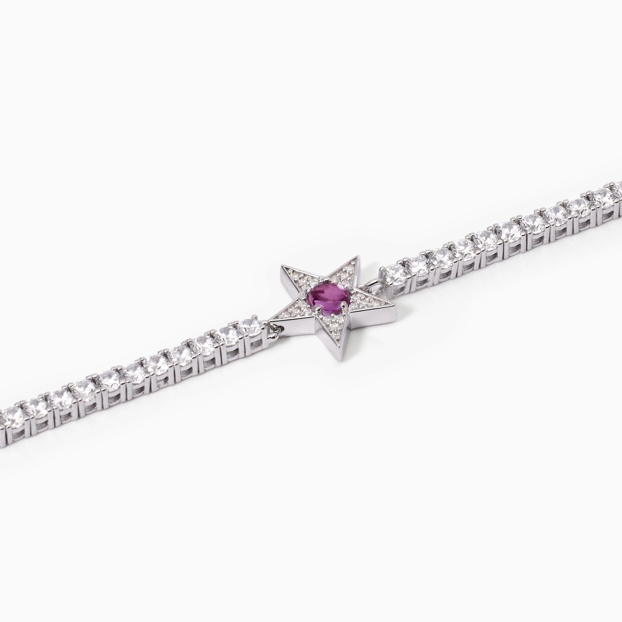 Mabina Donna – STARLET Tennisarmband mit synthetischem Turmalin und Stern – 533650-S
