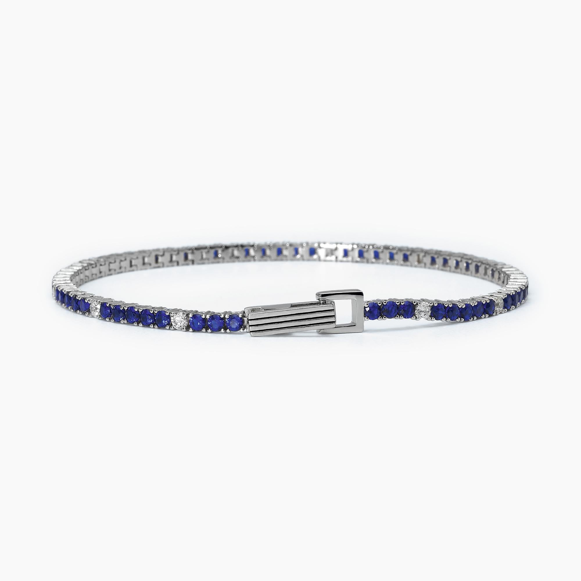 Mabina Uomo - Blaues Tennisarmband TENNIS CLUB - 533701-M