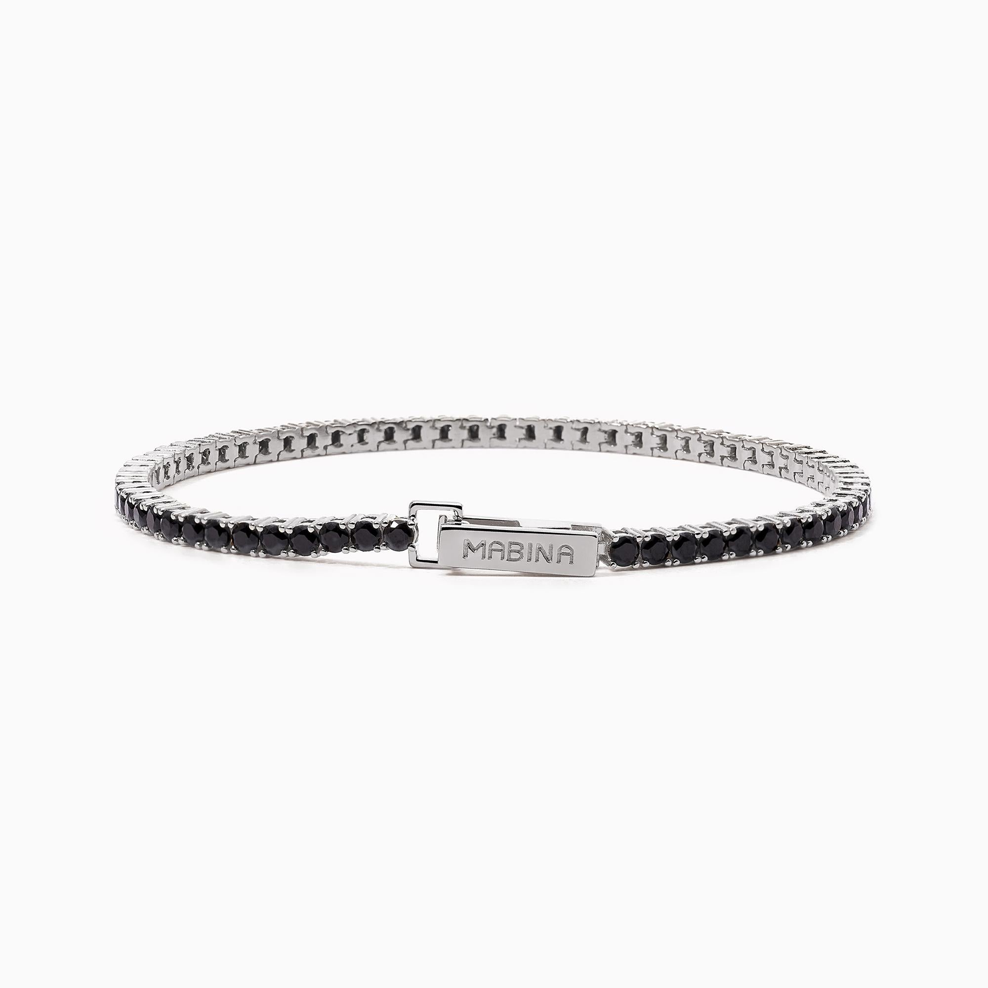Mabina Donna - Tennisarmband in Silber mit schwarzen Zirkonia TENNIS CLUB - 533744-M