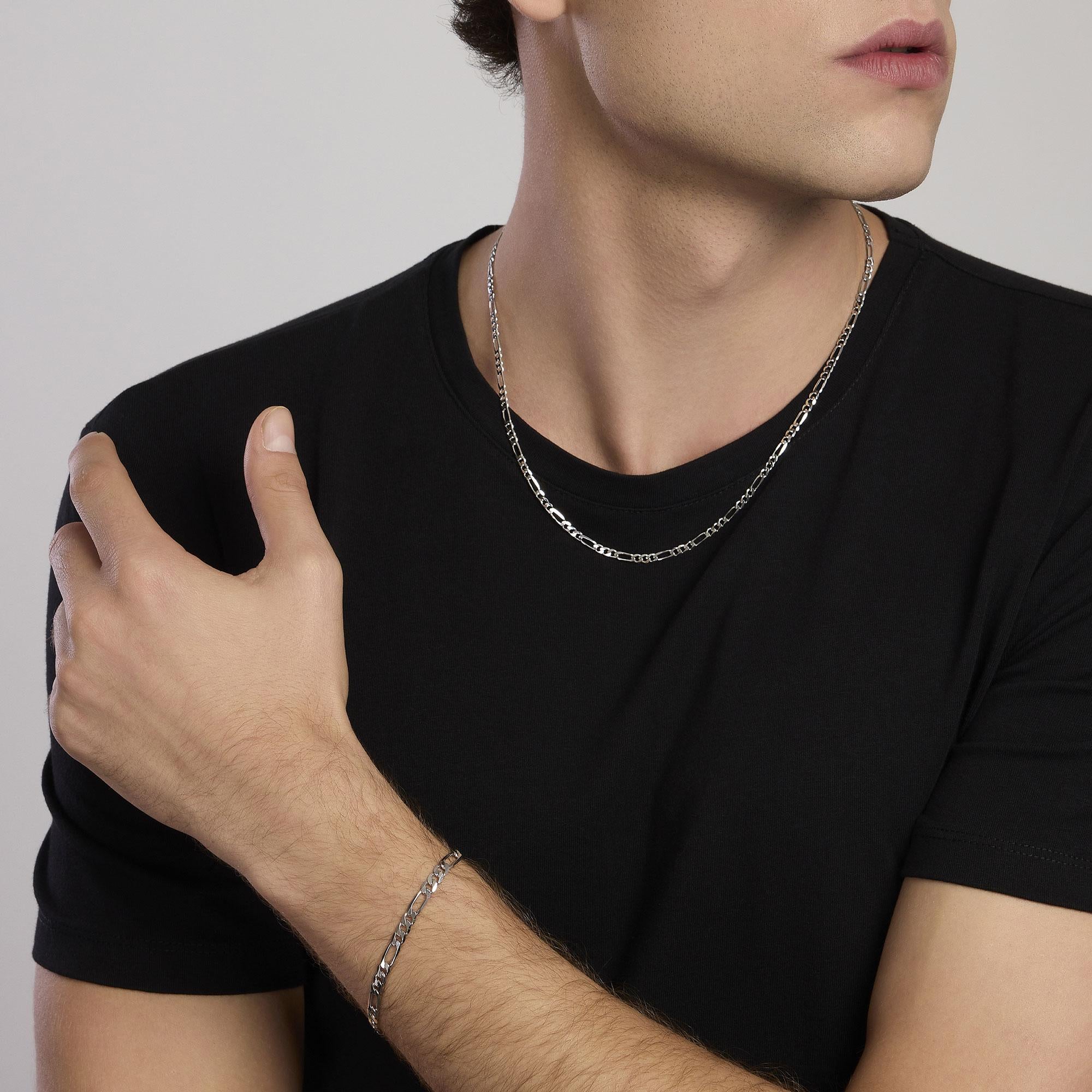Mabina Uomo – Silberarmband für Herren mit Millennium-Kette – 533831