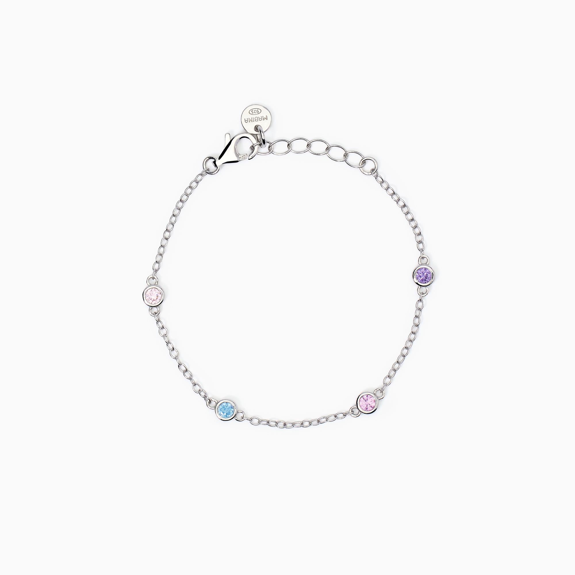 Mabina Junior - Mädchenarmband mit synthetischem Turmalin und Zirkonia REGENBOGEN - 533871