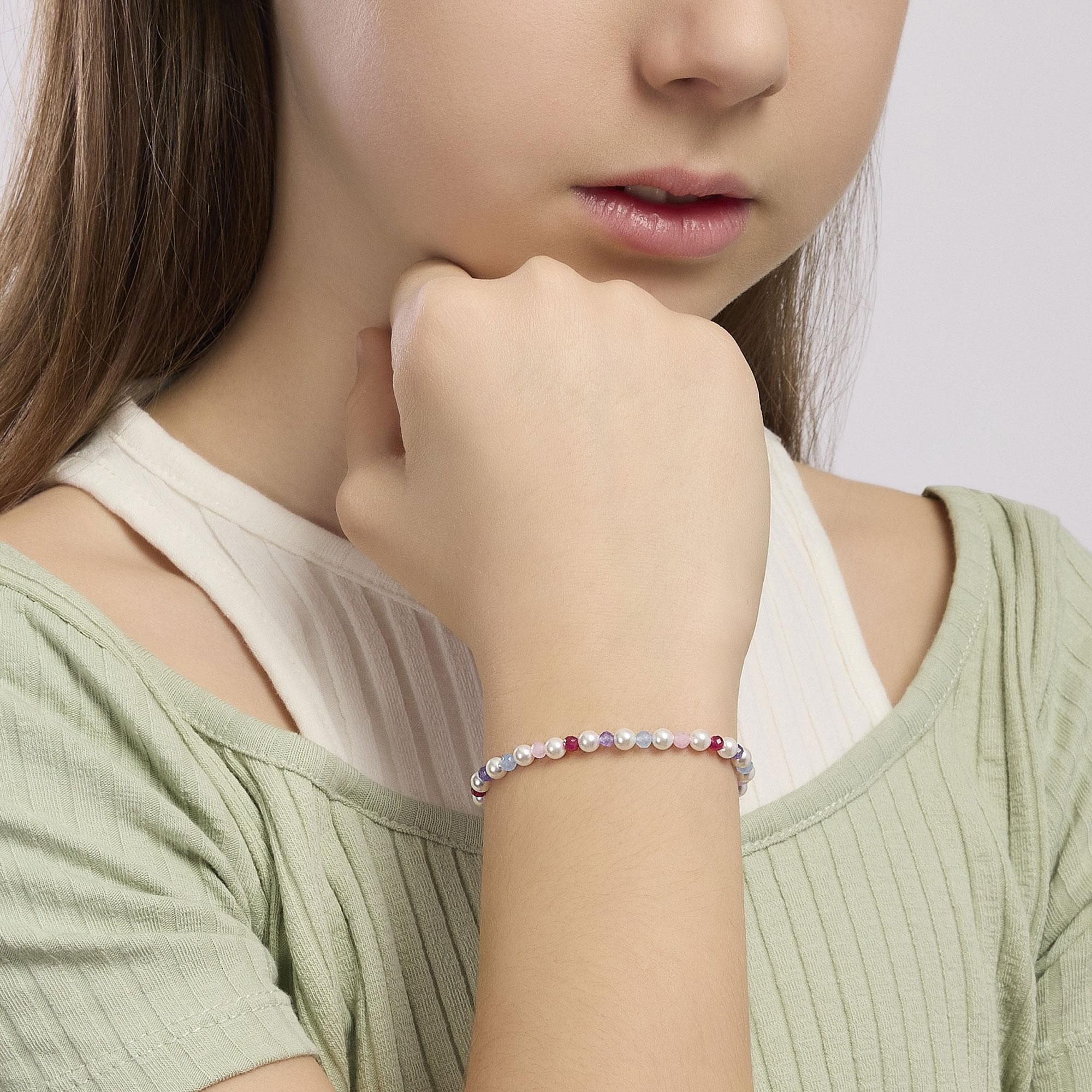 Mabina Junior - Mädchenarmband mit Jade und LOLLIPOP-Perlen - 533877