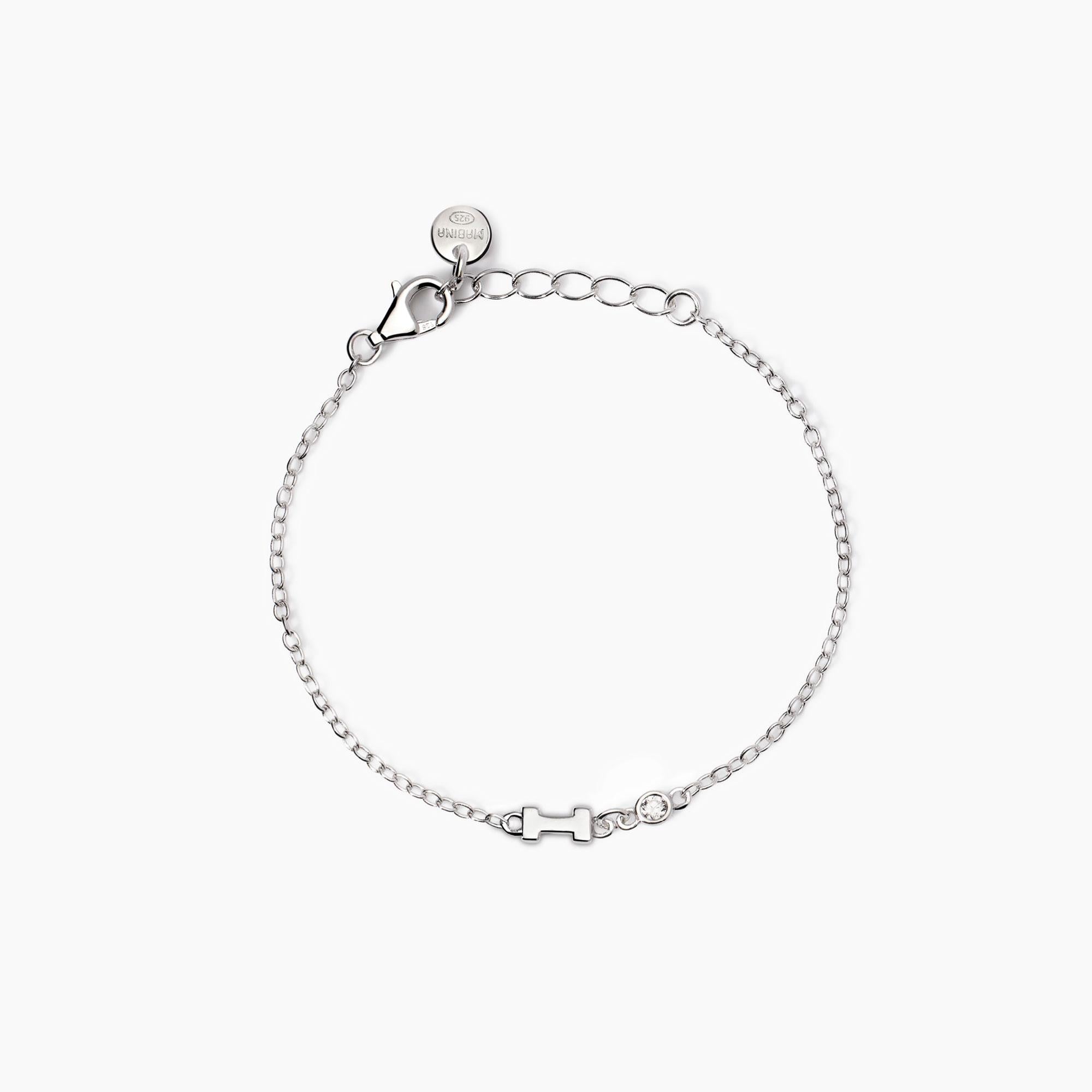 Mabina Junior – Armband für Neugeborene mit Buchstabe I, Willkommen Baby – 533925I