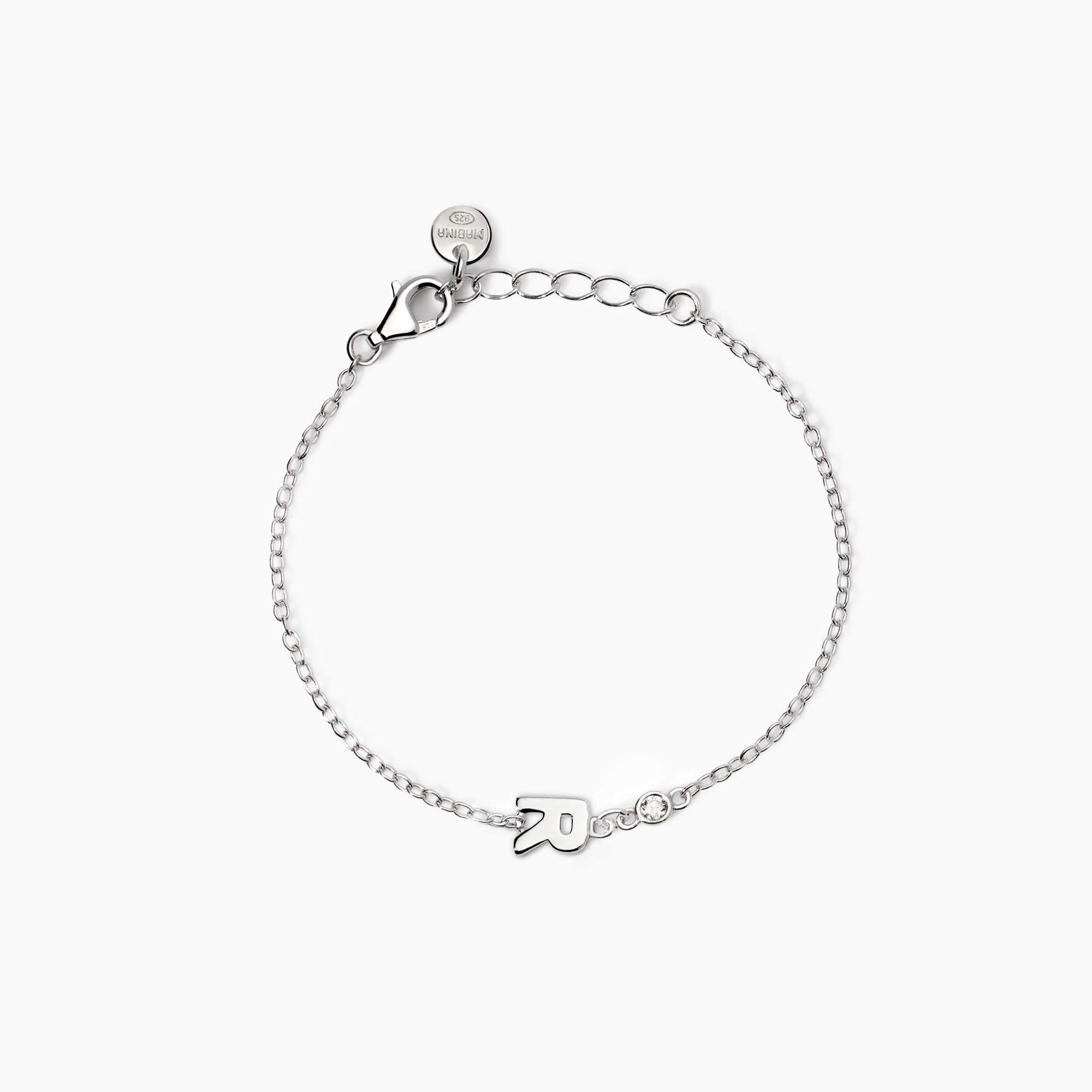 Mabina Junior – Armband für Neugeborene mit Buchstabe R, Willkommen Baby – 533925R