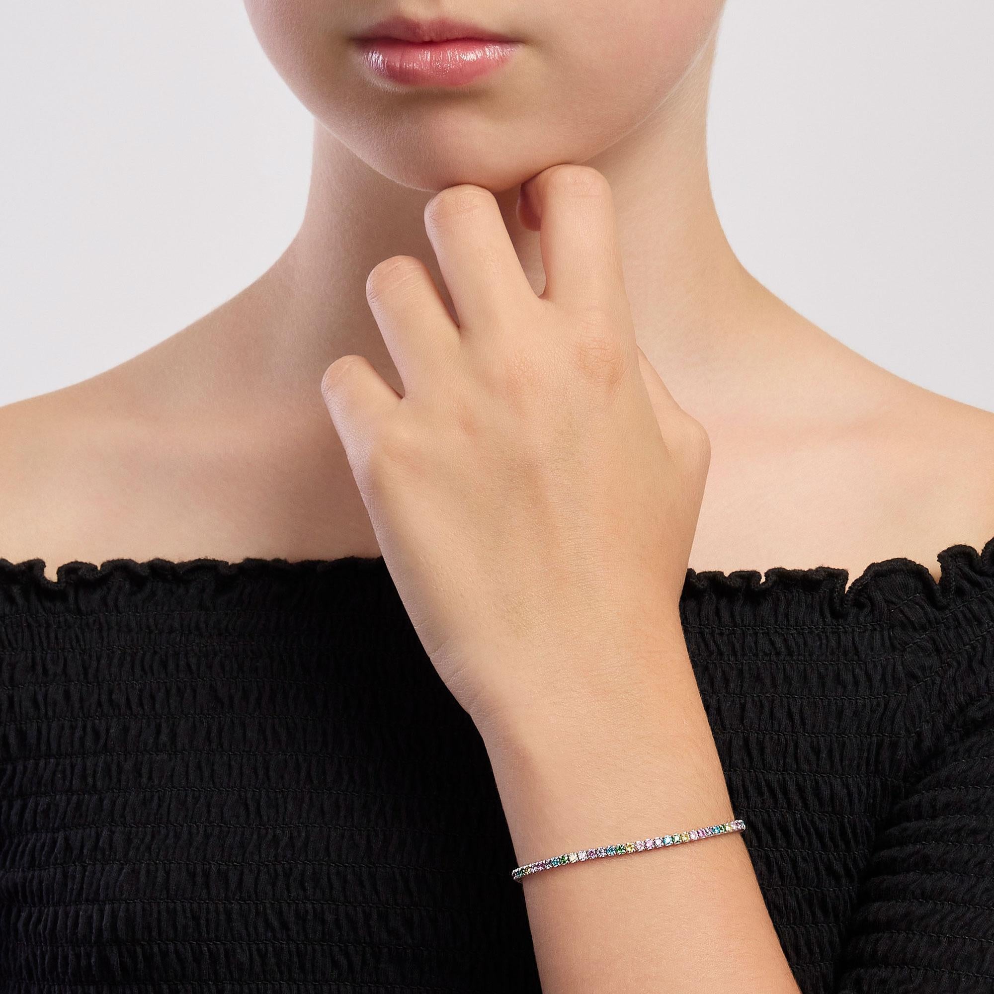 Mabina Junior - Bracciale con corindone sintetico e zirconi Mini Tennis - 533936