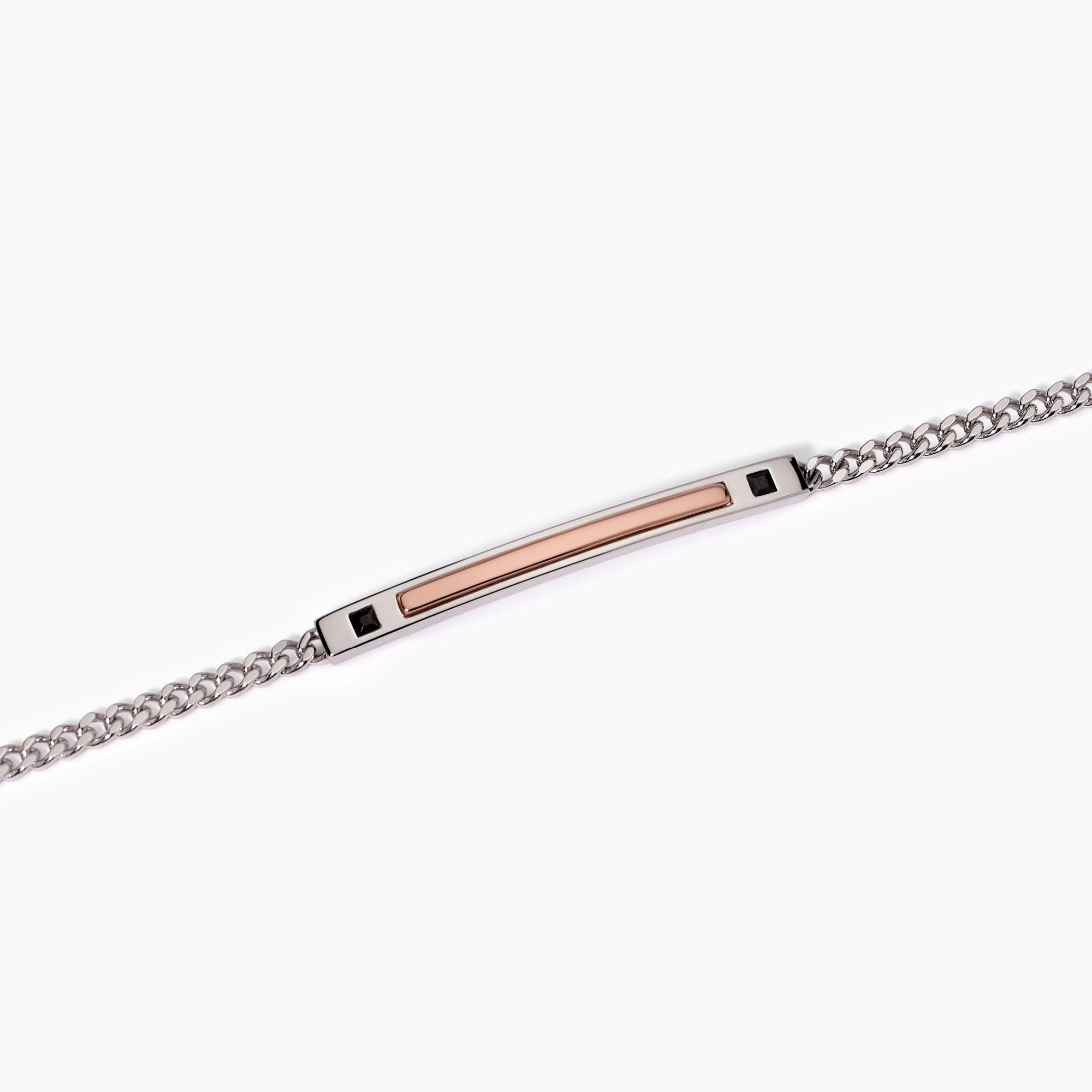 Mabina Uomo - Herrenarmband mit rosévergoldetem Rider-Element - 533971