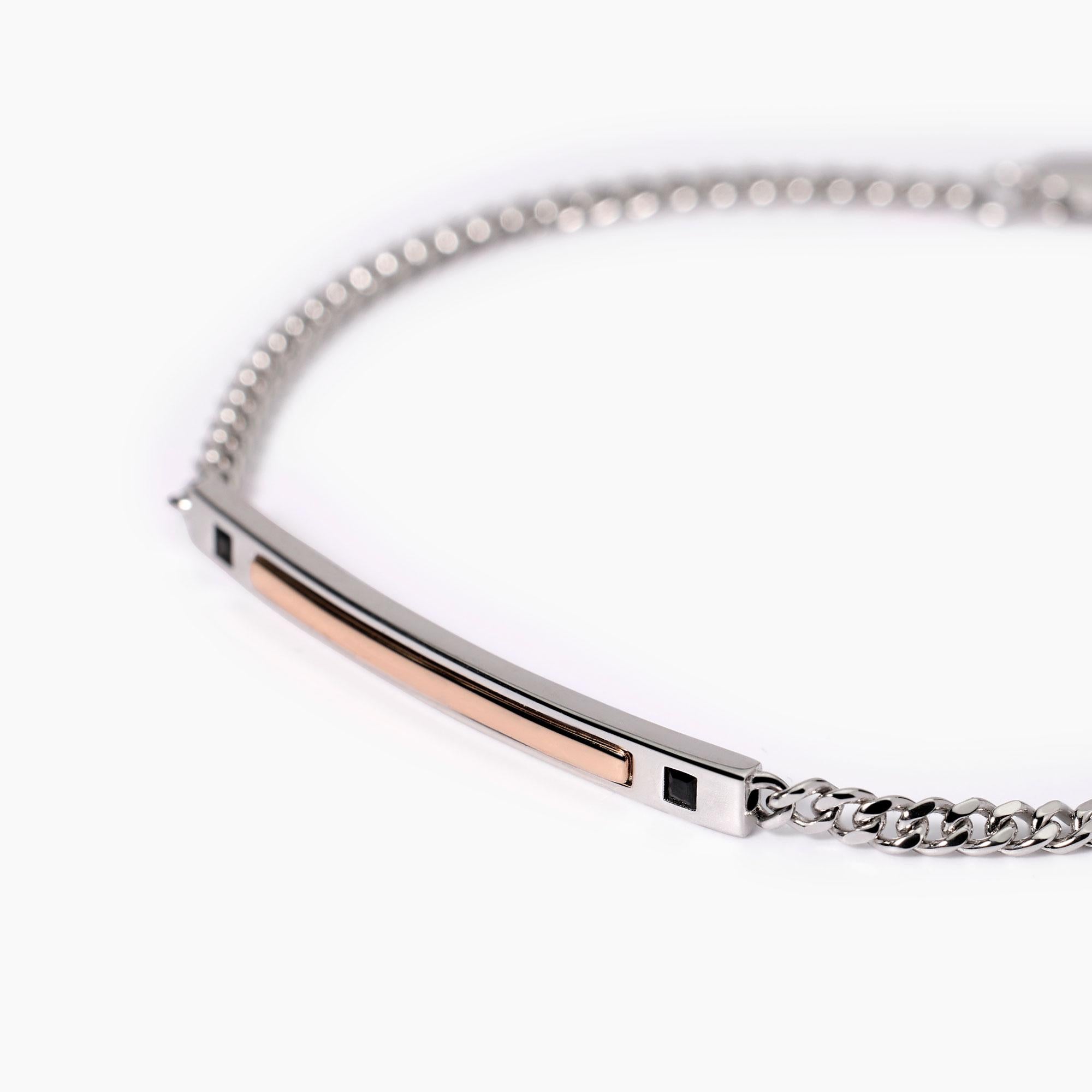 Mabina Uomo - Herrenarmband mit rosévergoldetem Rider-Element - 533971