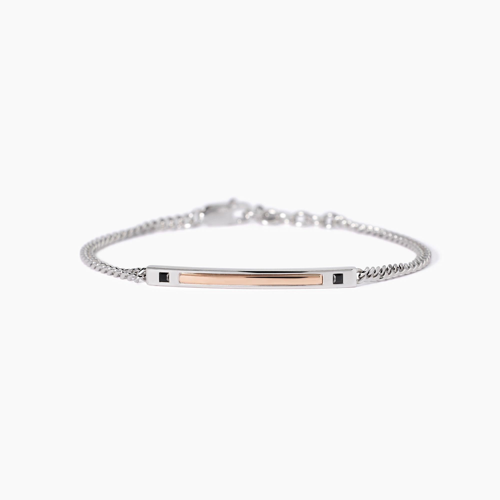Mabina Uomo - Herrenarmband mit rosévergoldetem Rider-Element - 533971