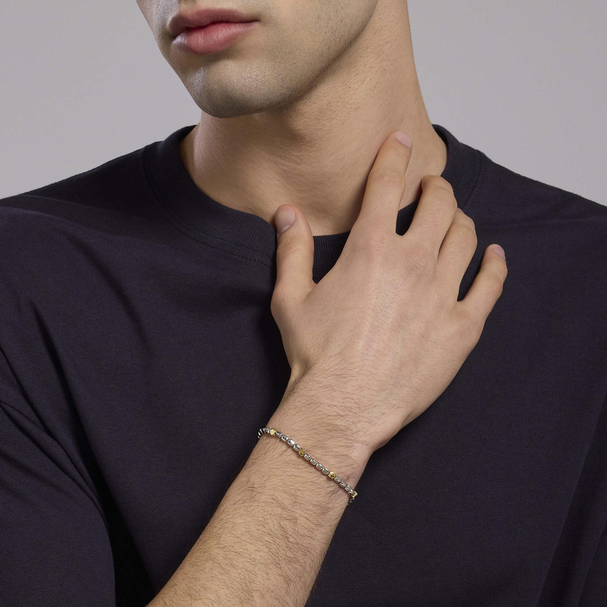 Mabina Uomo - Bracciale regolabile con elementi placcati oro California - 534003