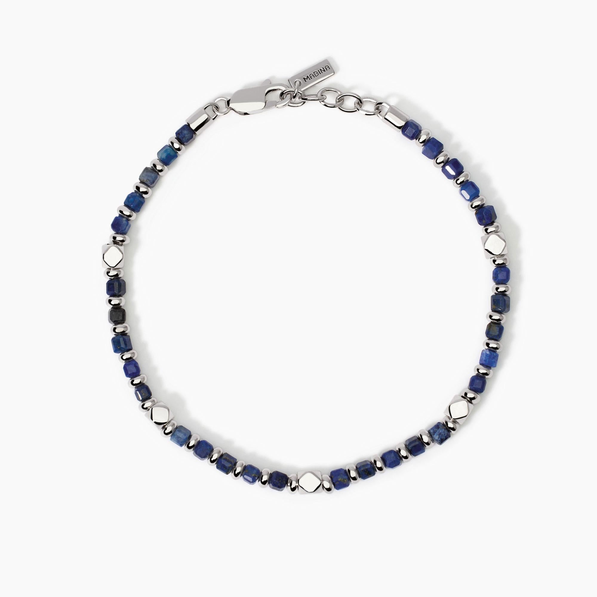 Mabina Uomo - Bracciale da uomo in argento e sodalite blu California - 534005