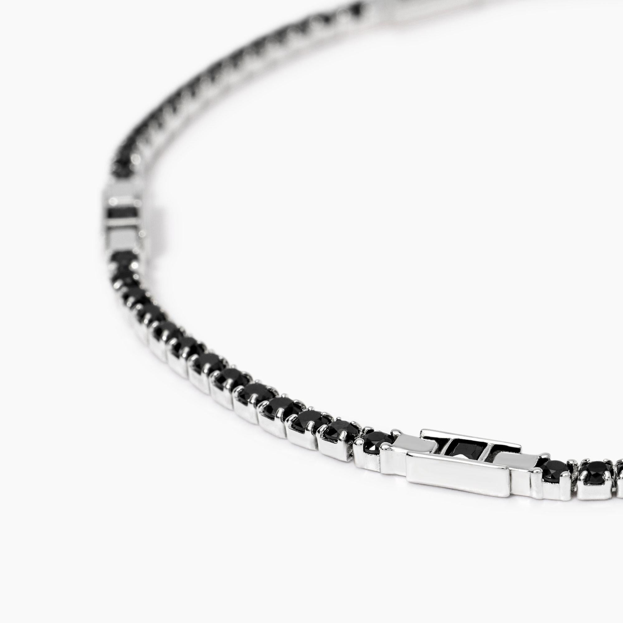 Mabina Uomo Bracciale tennis da uomo con zirconi neri, Cult - 534087