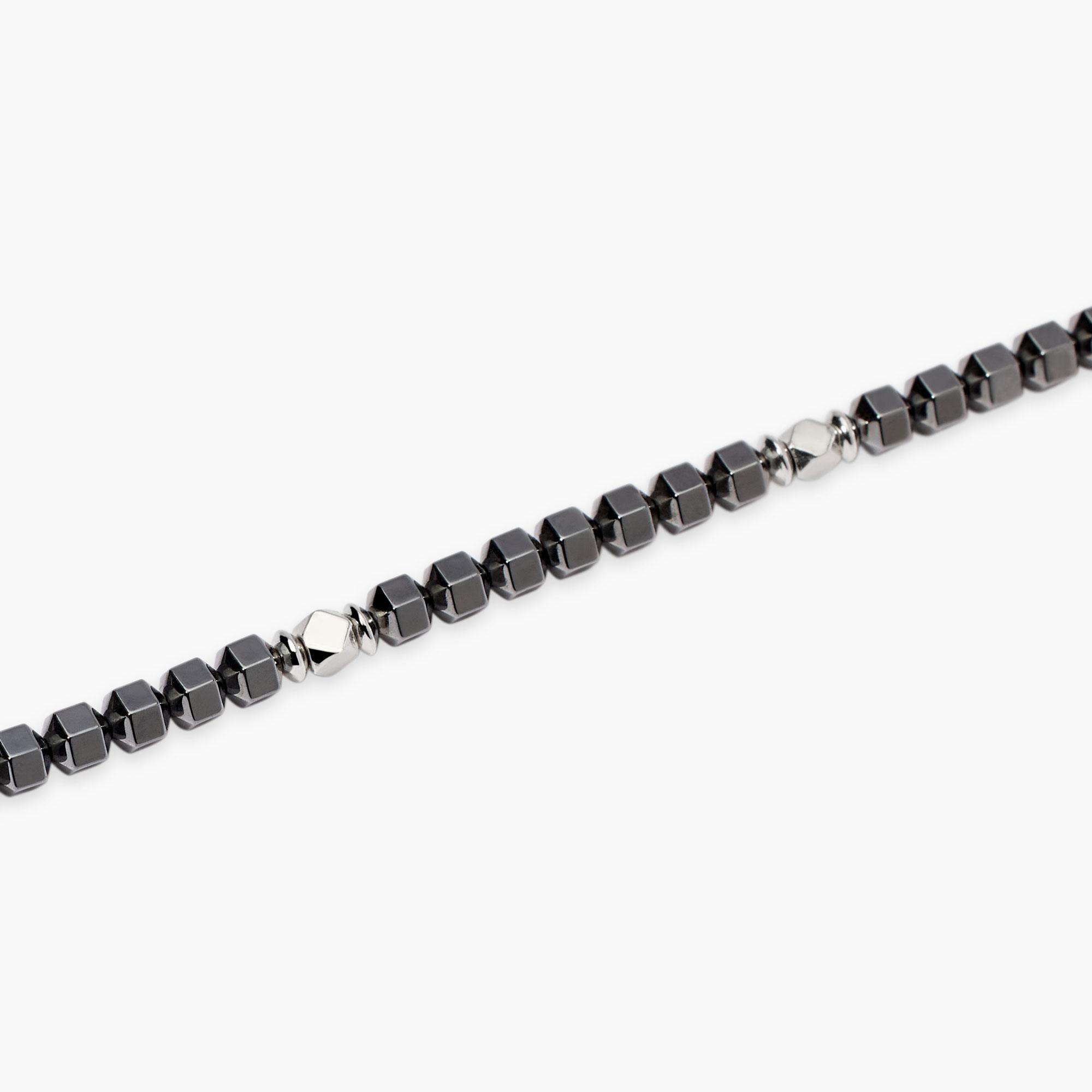 Mabina Uomo Bracciale regolabile da uomo in argento e ematite, Porto Alegre - 534089