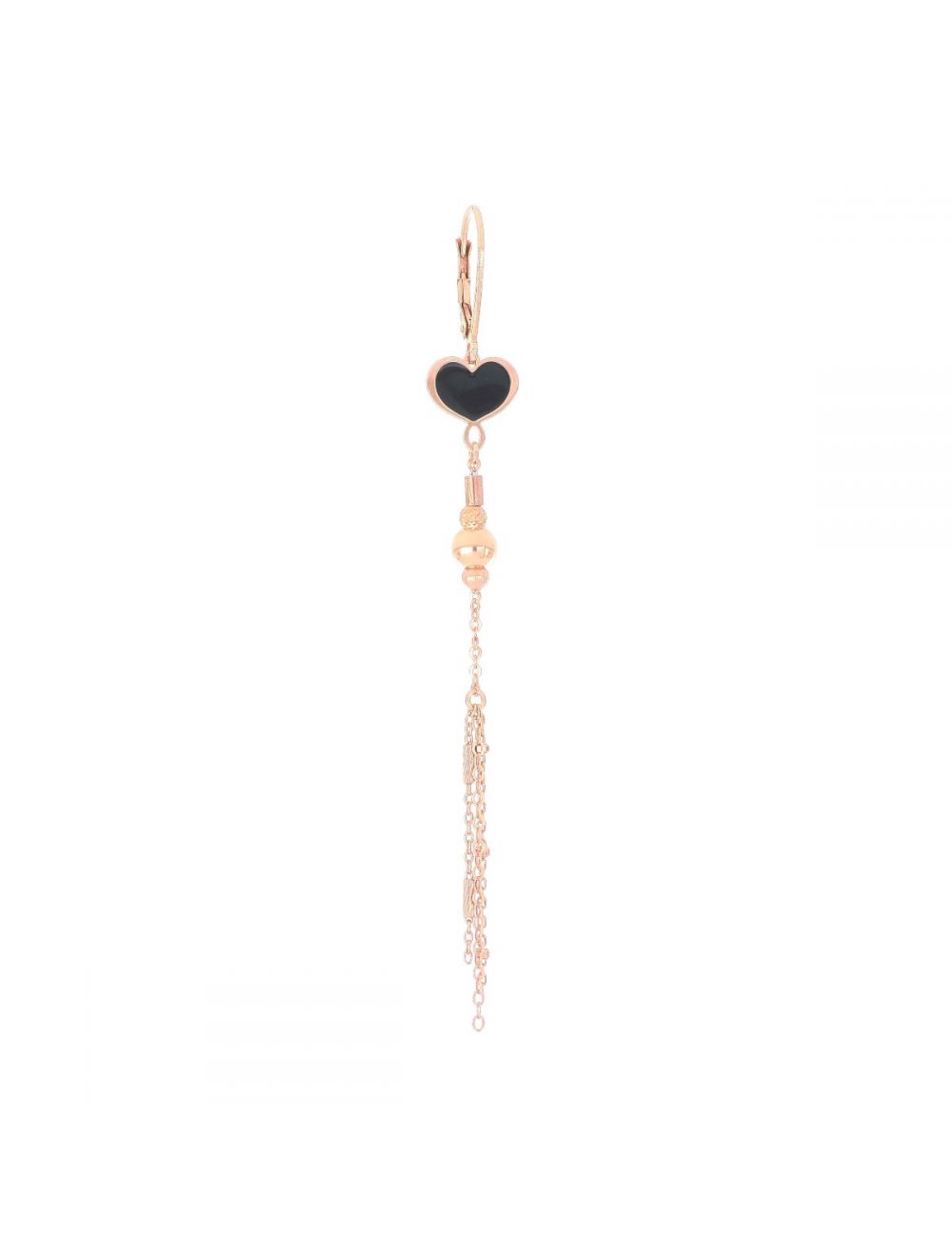 SCHWARZER EMAILLE-HERZ-OHRRING - ORMES12CT