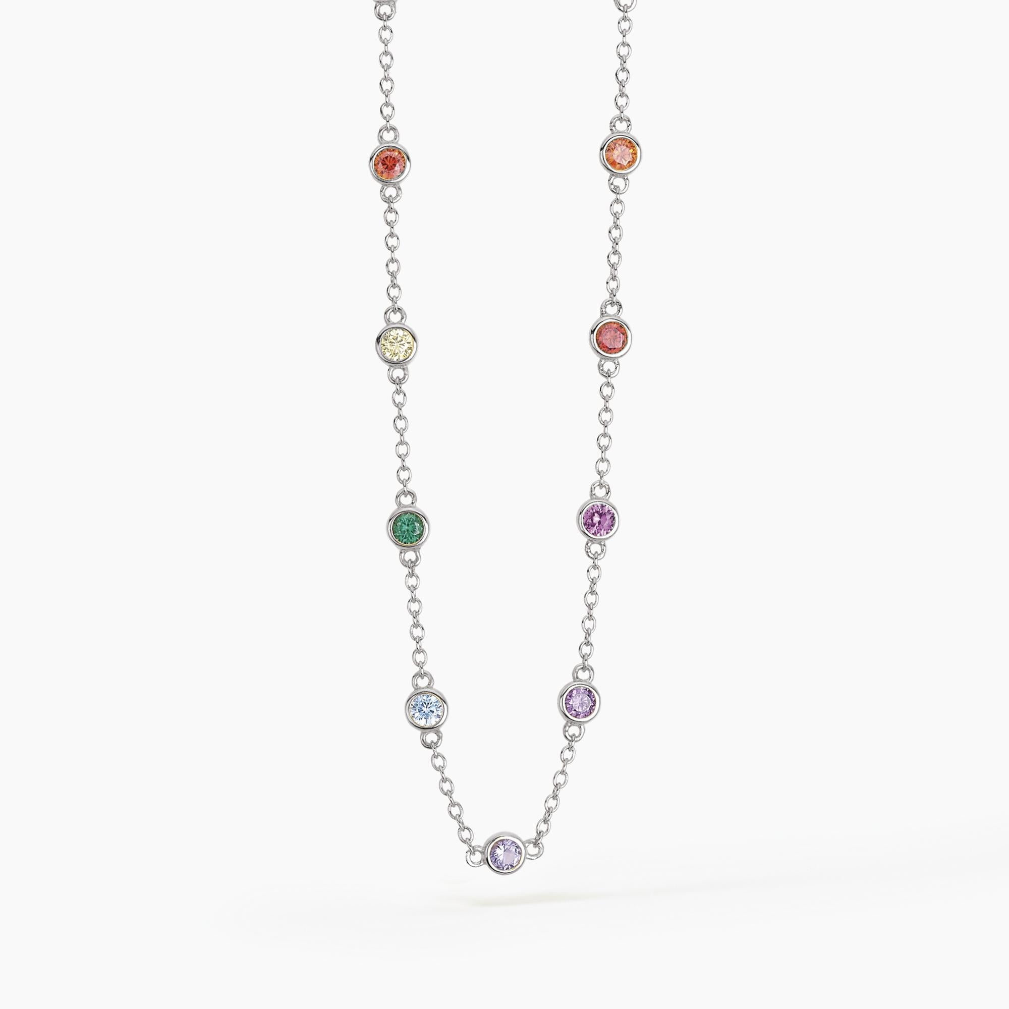 Mabina Donna - Girocollo con punti luce in zirconi multicolor RAINBOW - 553313