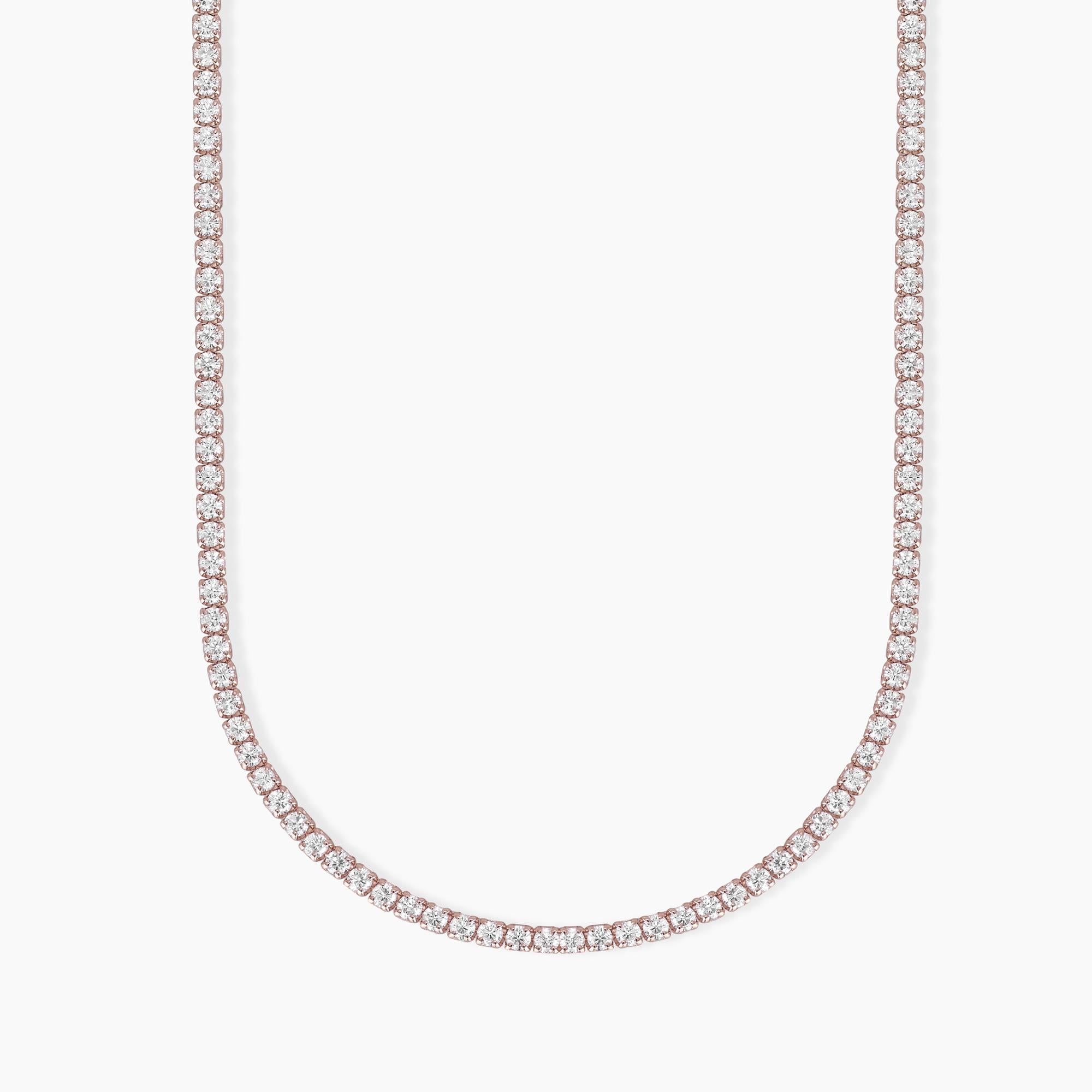 Mabina Donna - Rosa Tennis-Halsband mit Zirkonia MINI TENNIS - 553327