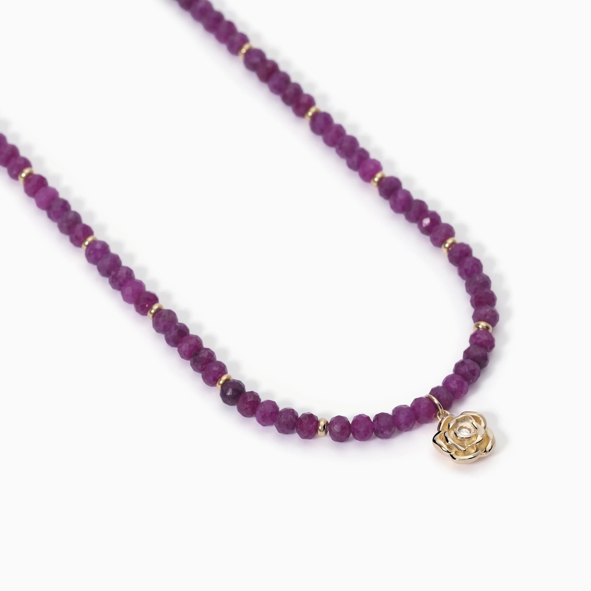 Mabina Donna – LA VIE EN ROSE Rubin-Halsband mit Anhänger – 553518