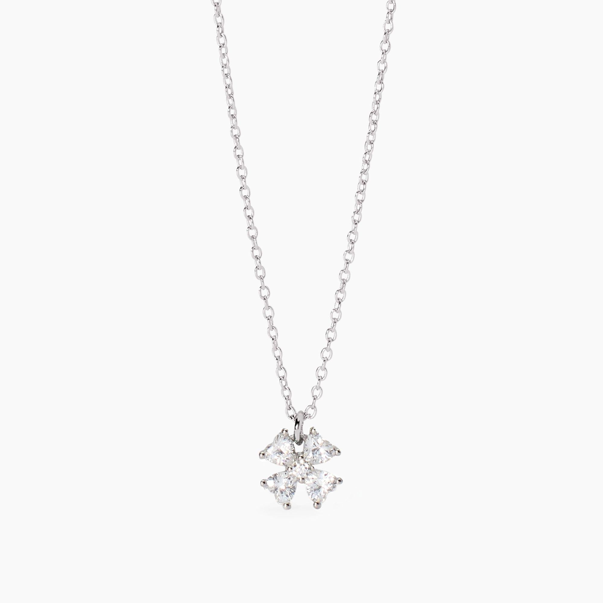 Mabina Donna - Girocollo con quadrifoglio in zirconi Cercami - 553779