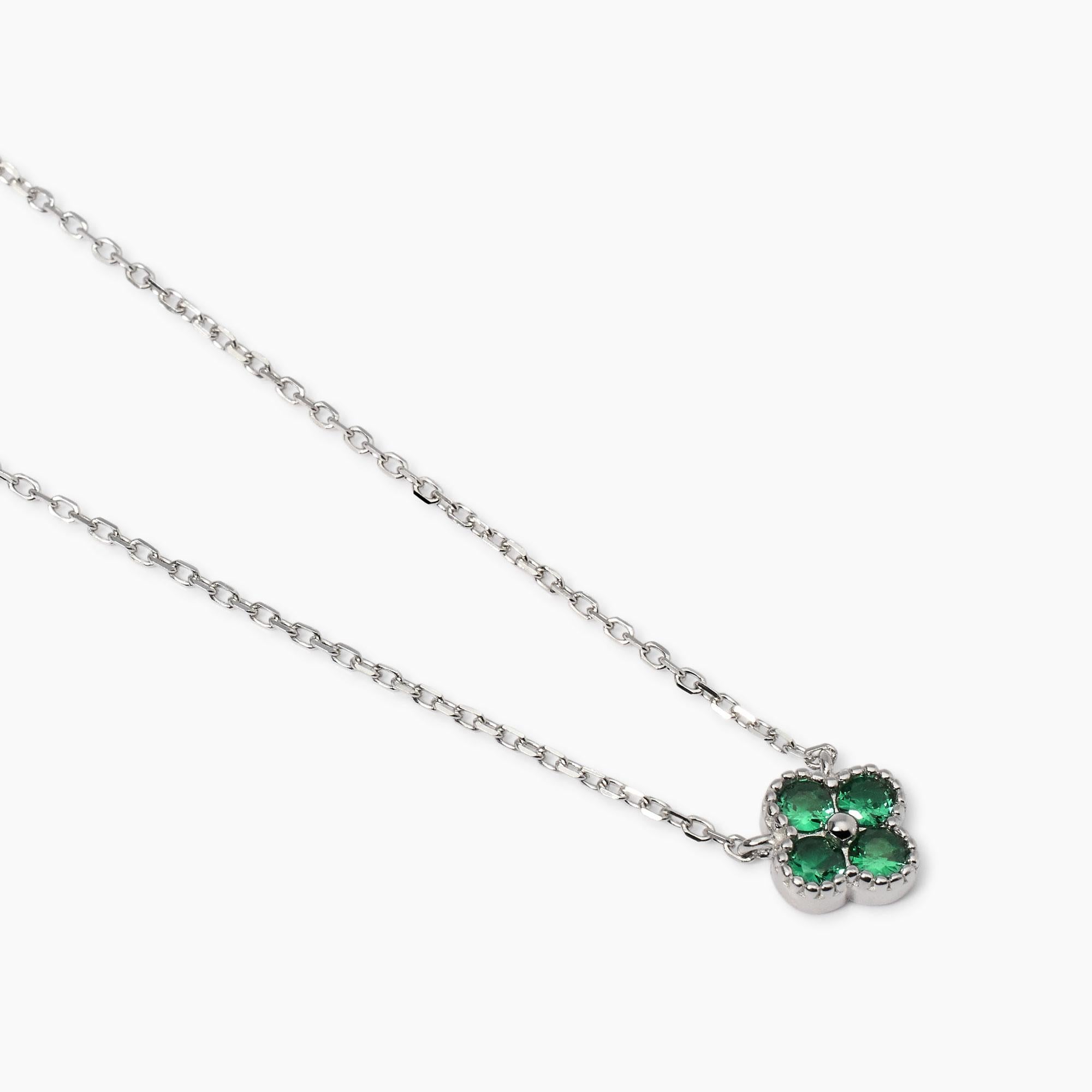 Mabina Donna - Girocollo con ciondolo fiore verde Jasmine - 553795