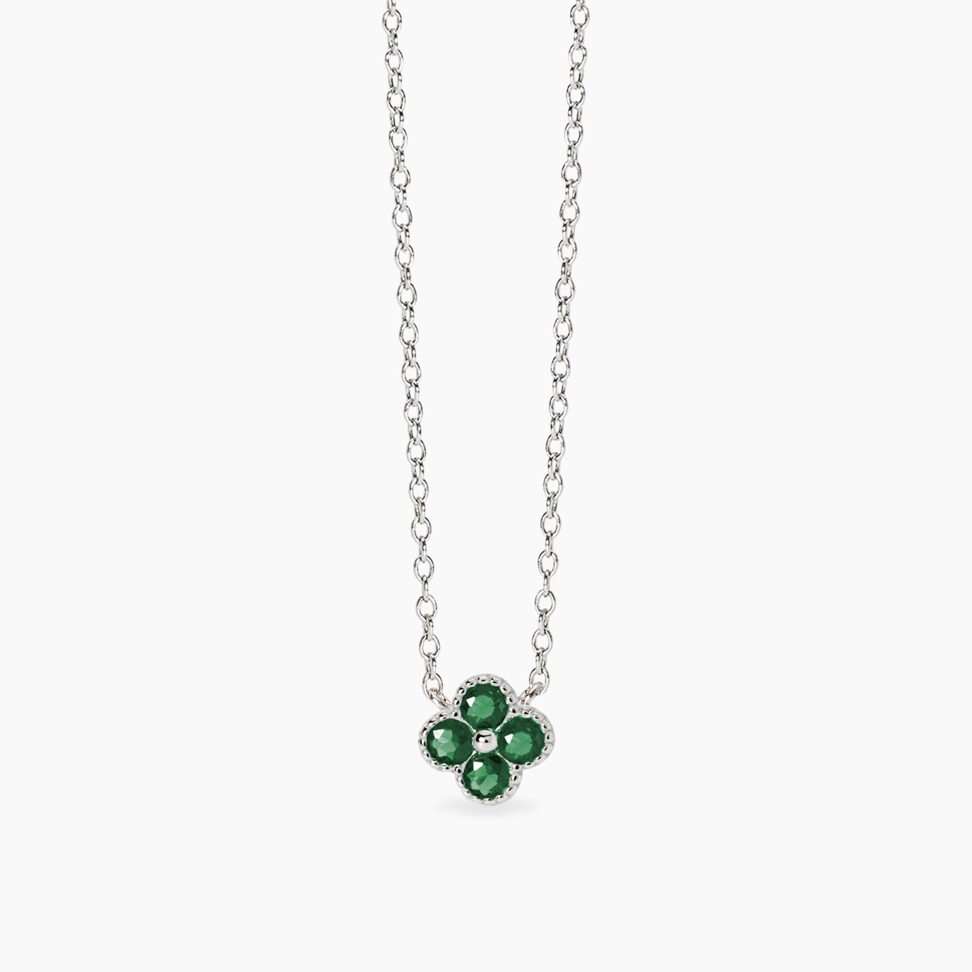 Mabina Donna - Girocollo con ciondolo fiore verde Jasmine - 553795