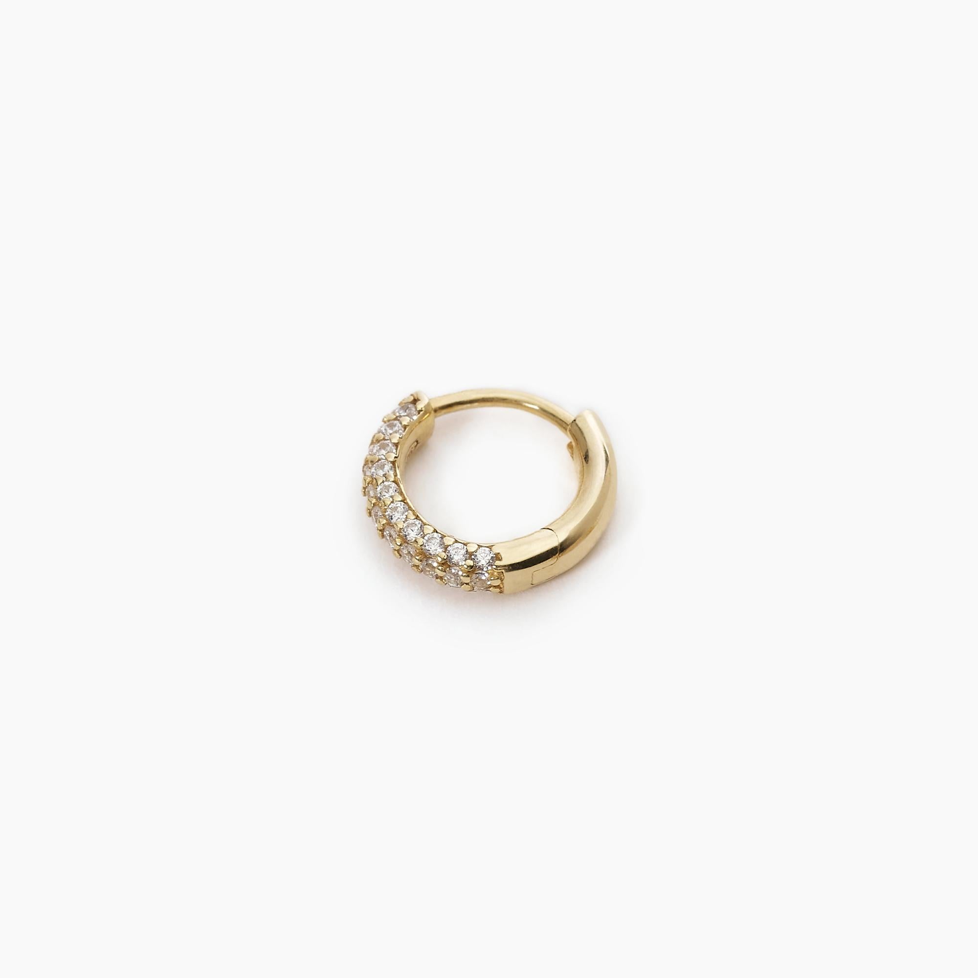Mabina Donna - Monorecchino a cerchio dorato con pavé MONOMANIA - 563506