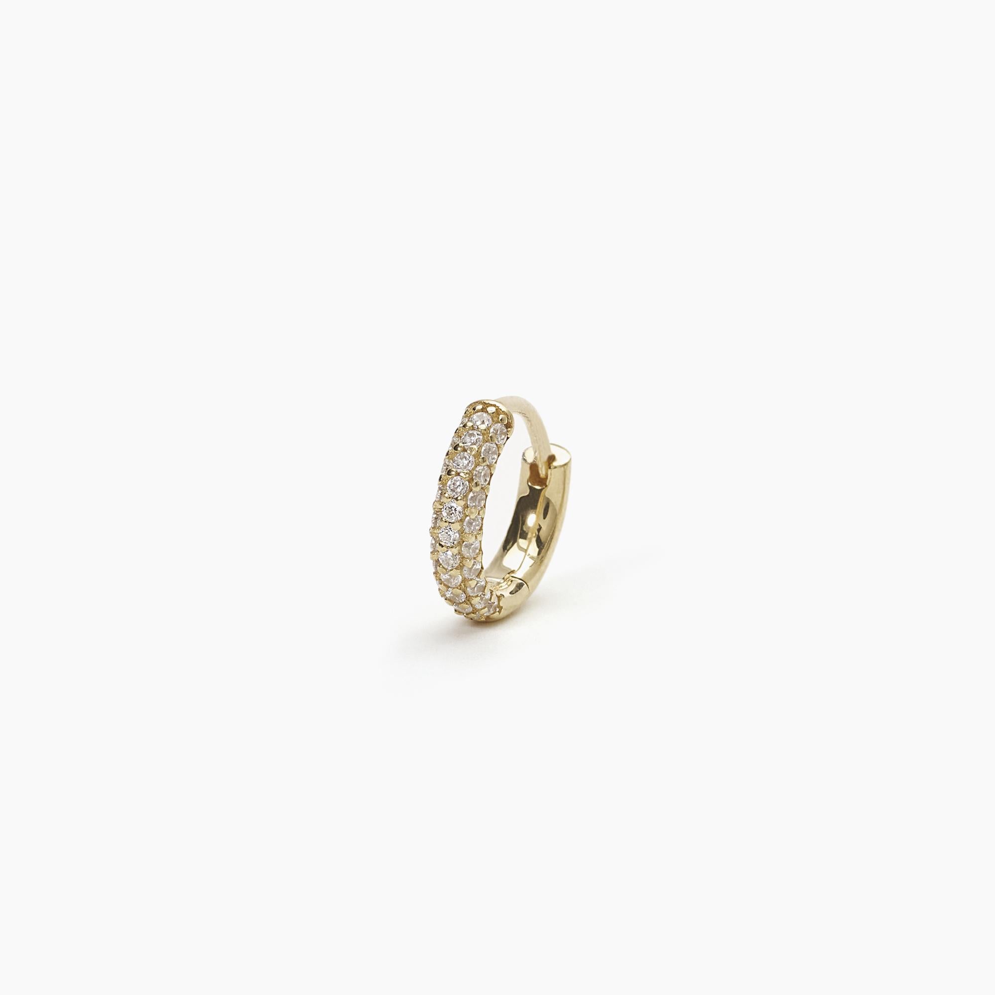 Mabina Donna - Monorecchino a cerchio dorato con pavé MONOMANIA - 563506