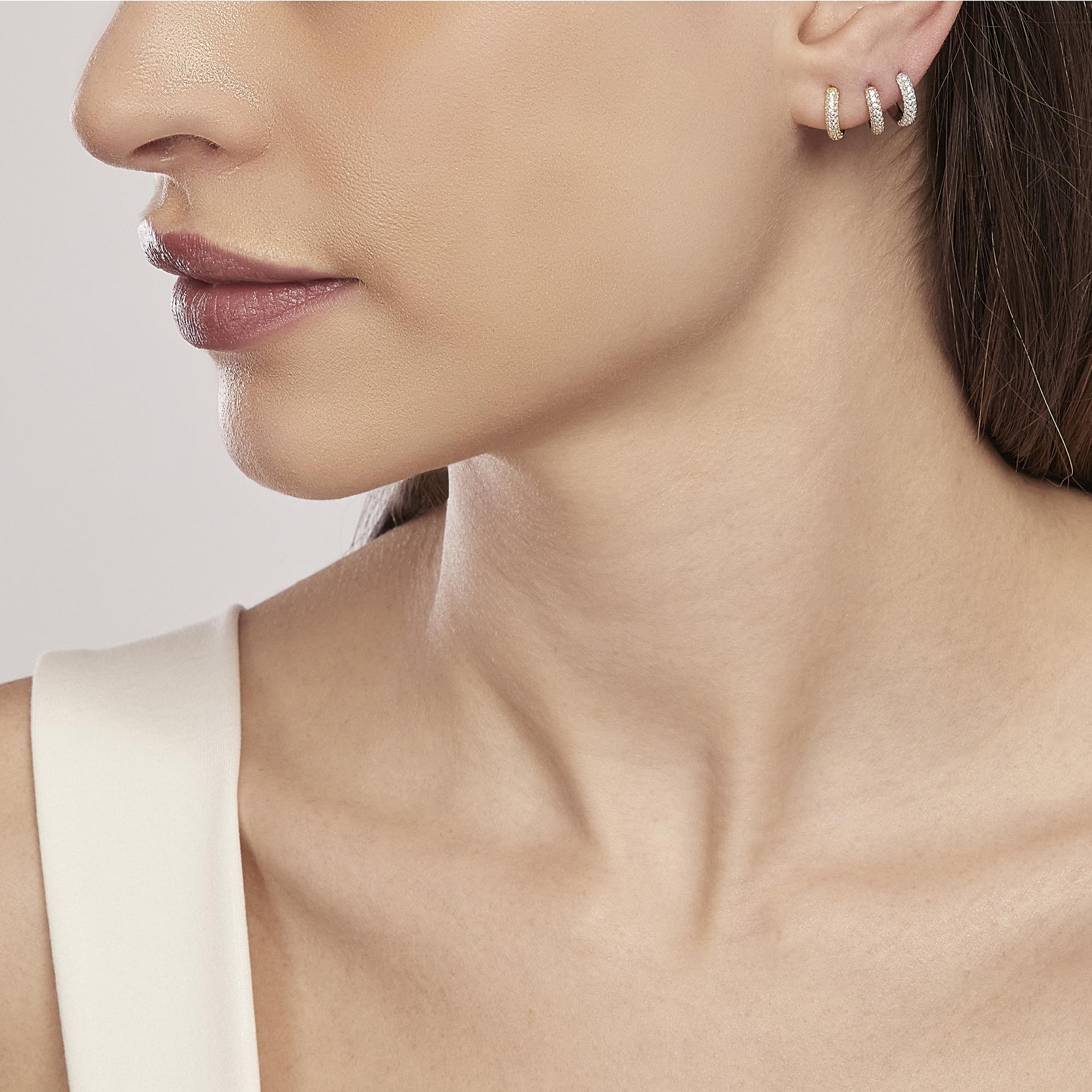 Mabina Donna - Monorecchino a cerchio con pavé di zirconi MONOMANIA - 563507