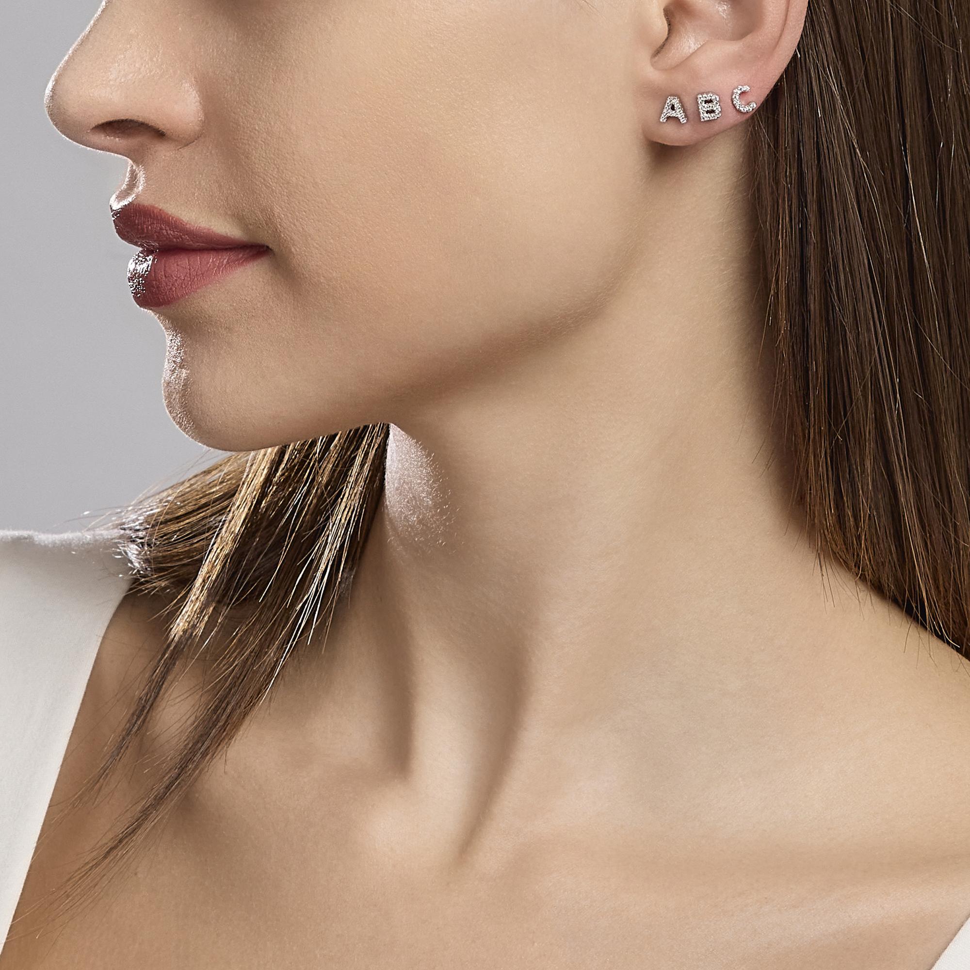 Mabina Donna - Einzelner Ohrring in Silber mit C Zirkonia - 563569C