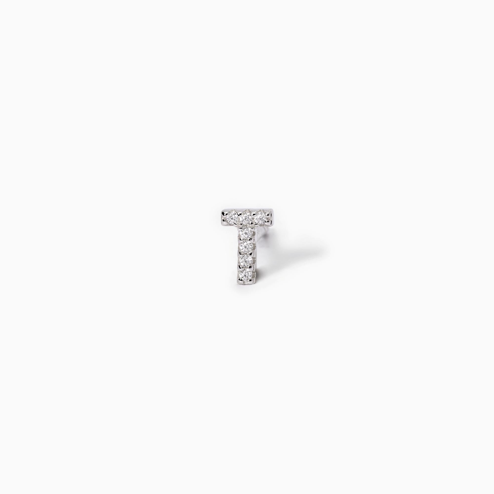 Mabina Donna – Ohrring mit einzelnem Buchstaben „T“ – 563569T
