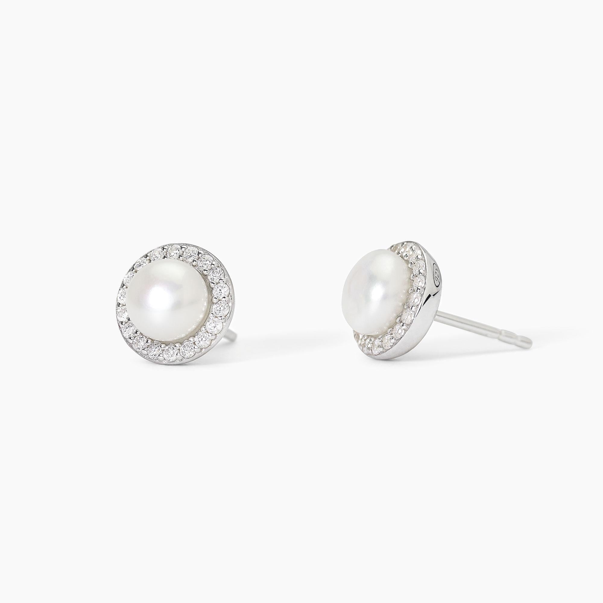 Mabina Donna - Orecchini in argento con perle coltivate e zirconi MILANESIENNE - 563745