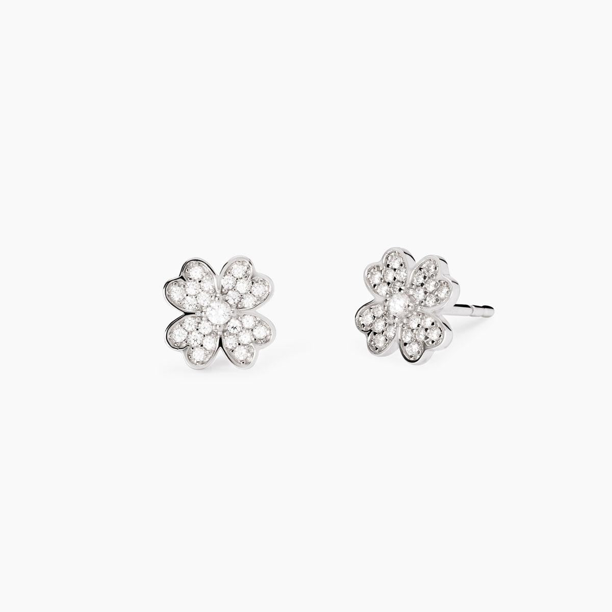Mabina Donna – Ohrringe „It's Just Lucky“ mit vierblättrigem Kleeblatt aus Zirkonia – 563779
