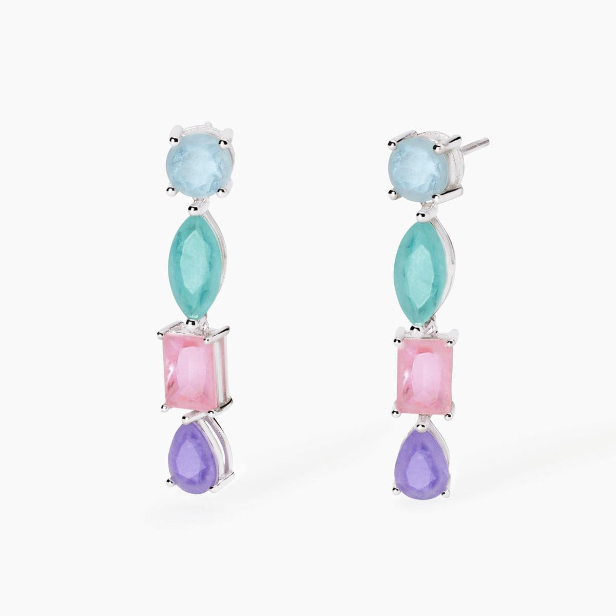 Mabina Woman - Earrings with multicolor fusion stone SANTORINI - 563793