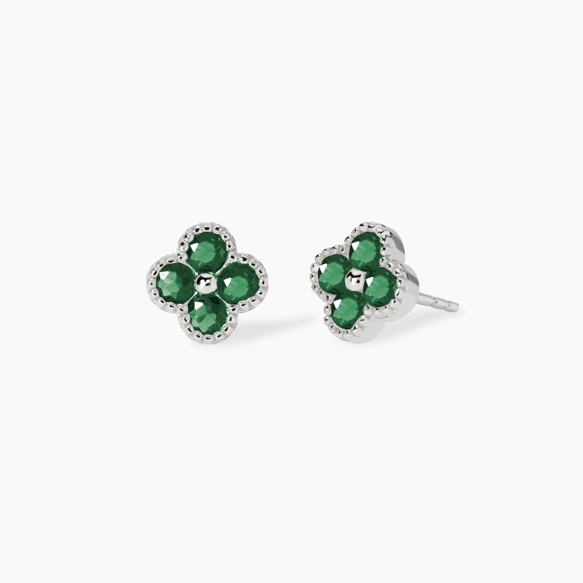 Mabina Donna – Jasmingrüne Blumenohrringe – 563873