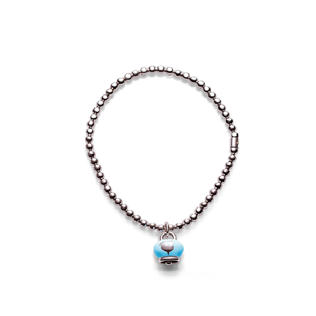 Chantecler Et Voilà Campanelle Stretch-Armband aus Silber und türkisfarbener Emaille – 37274