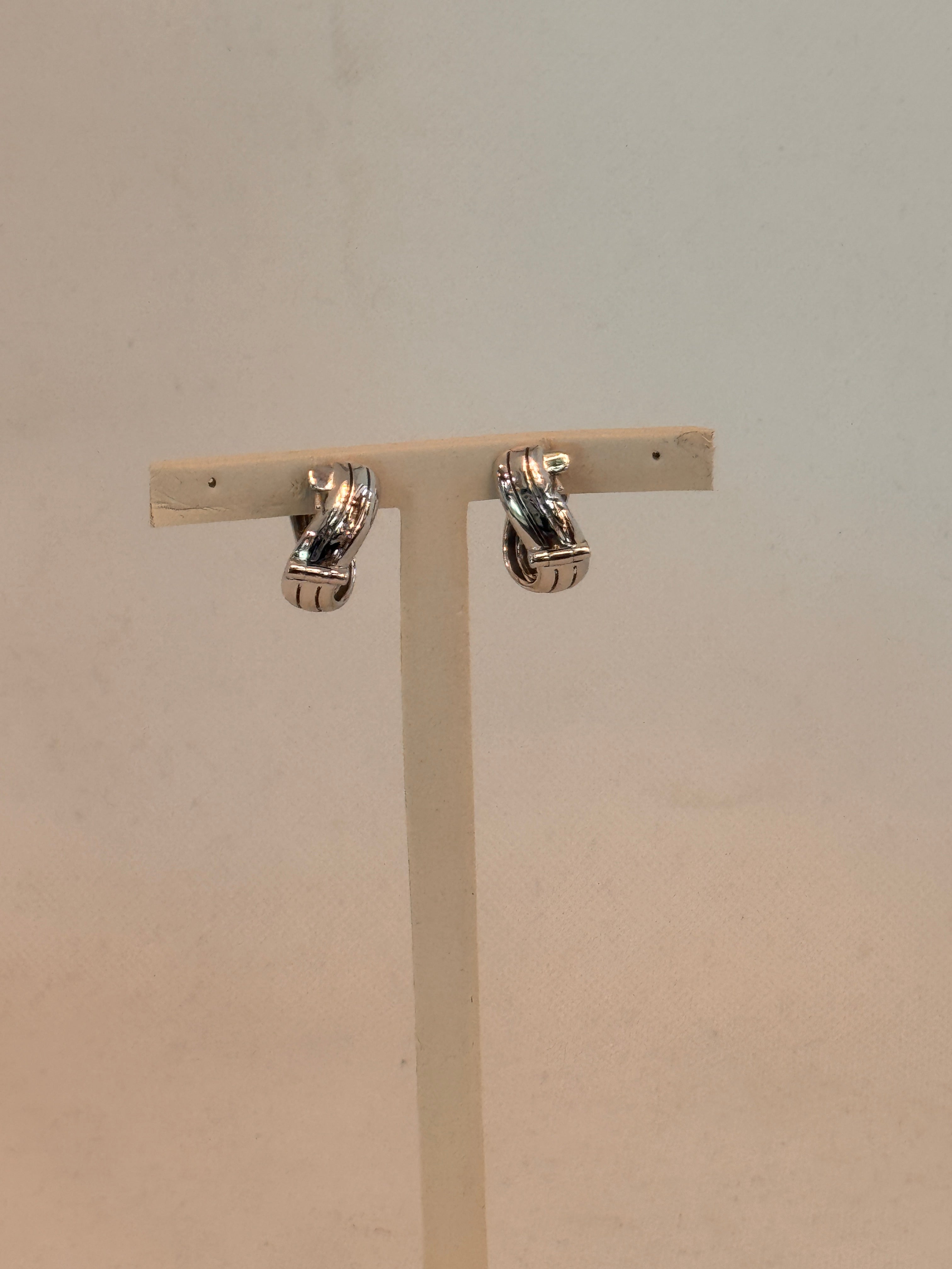Damen-Goldohrringe aus Weißgold und Diamanten, 0,12 ct – DFOF2196.012