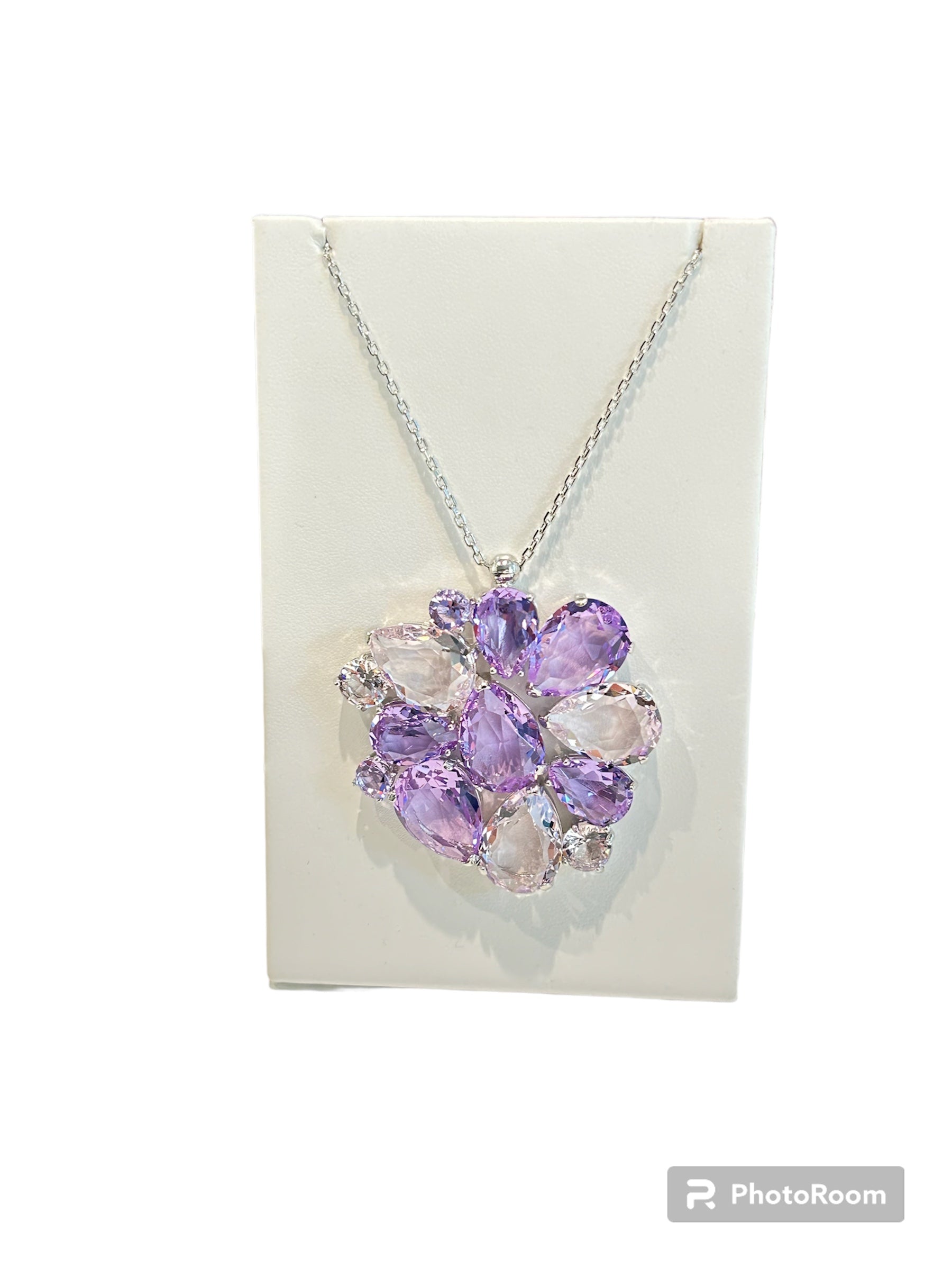 IL Mio Re - Collana lunga bronzo con medaglione pendente con pietre colorate viola - ILMIORE CL 059 ARG